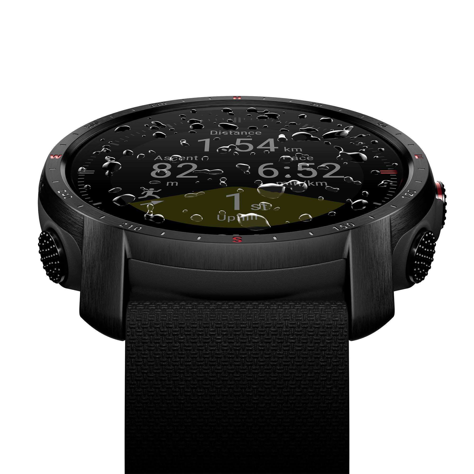 Polar Grit X Pro Black DLC Quartz Black Dial Rubber Strap Watch 90085773