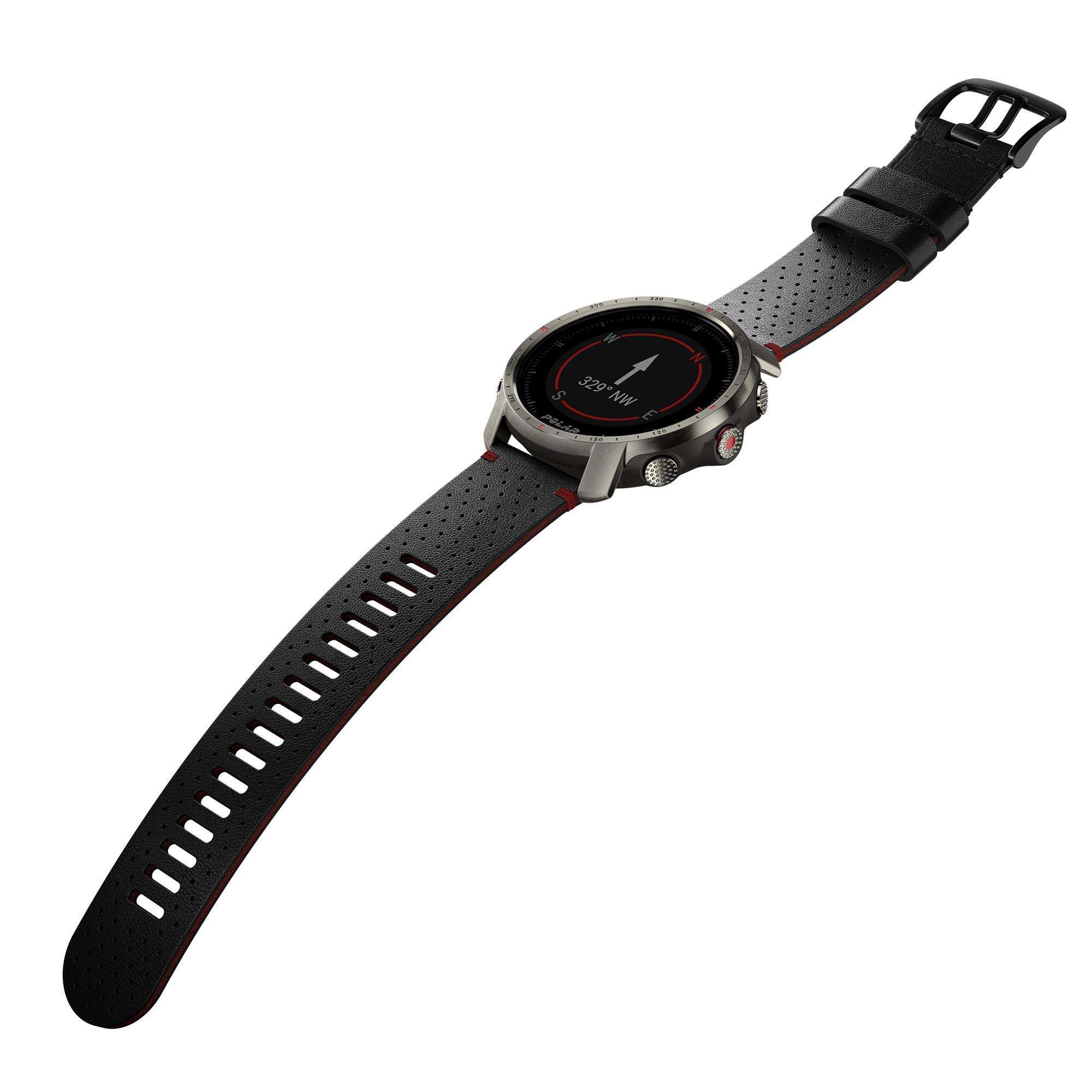 Polar Grit X Pro Titan Grey Quartz Black Dial Rubber Strap Watch 90085777
