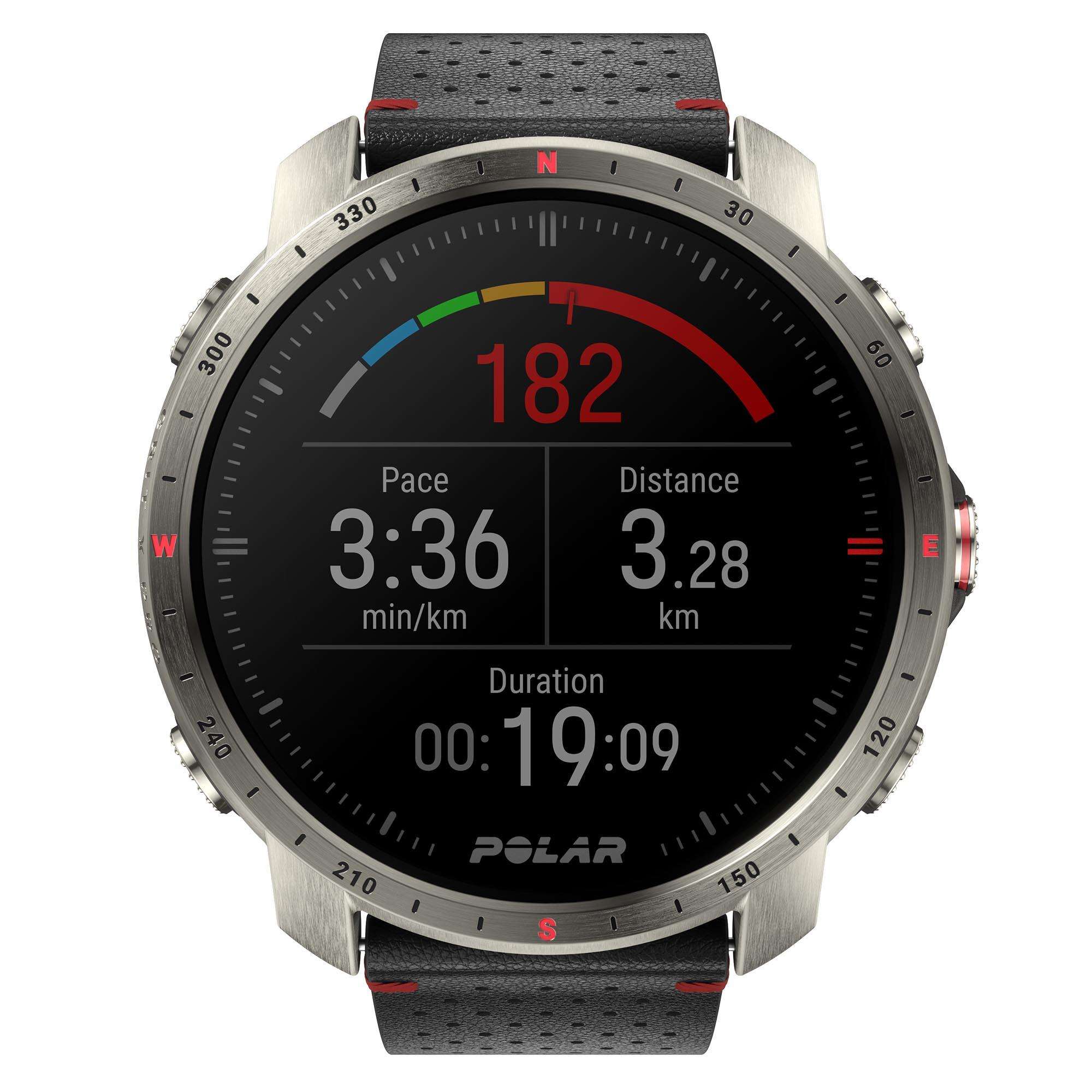 Polar Grit X Pro Titan Grey Quartz Black Dial Rubber Strap Watch 90085777