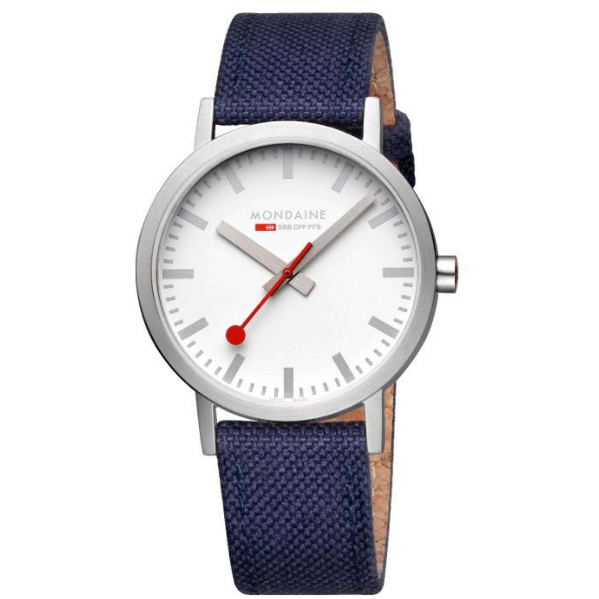 Mondaine Classic Quartz White Dial Textile Strap Watch A660.30360.17SBD1