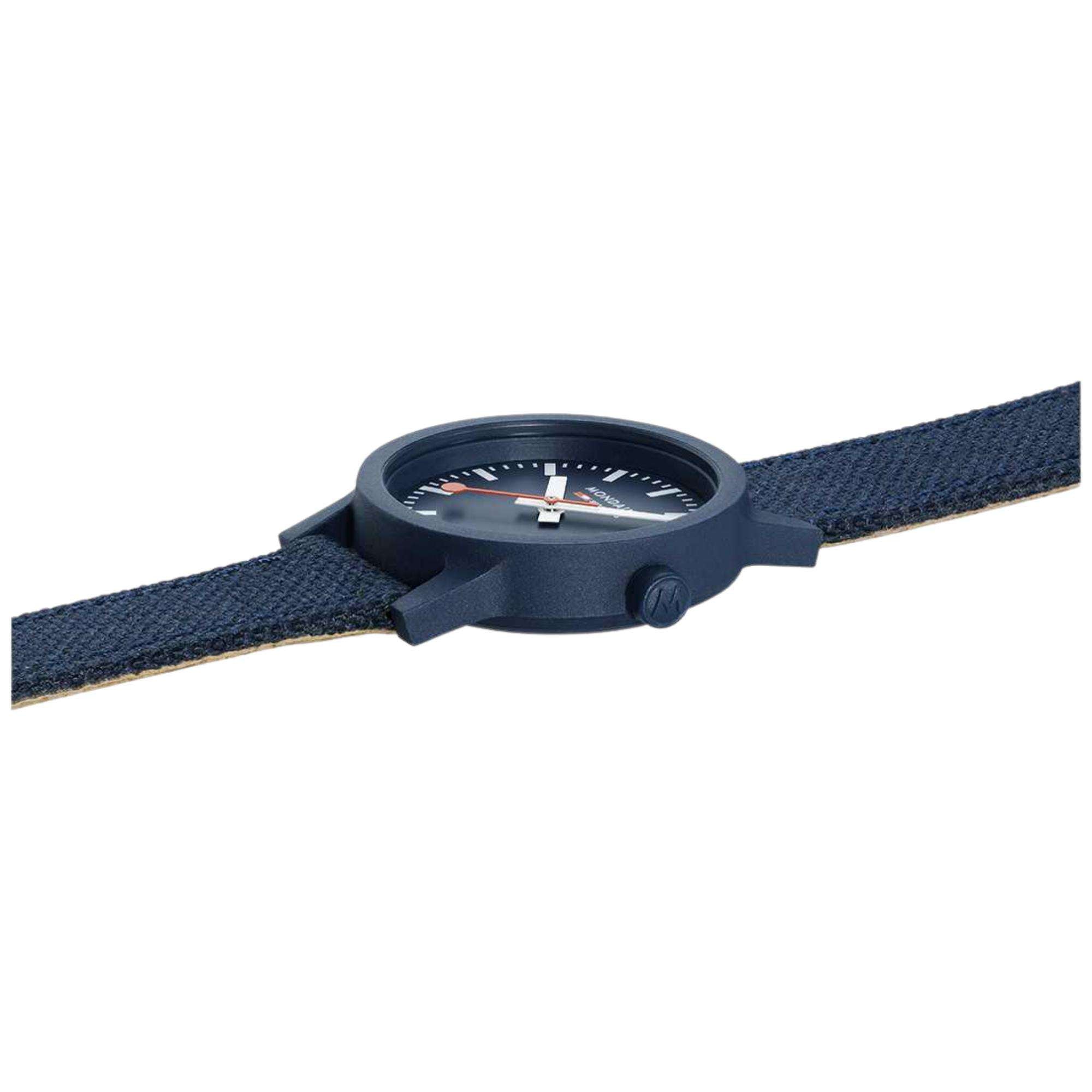 Mondaine Essence Quartz Blue Dial Textile Strap Ladies Watch MS1.32140.LD