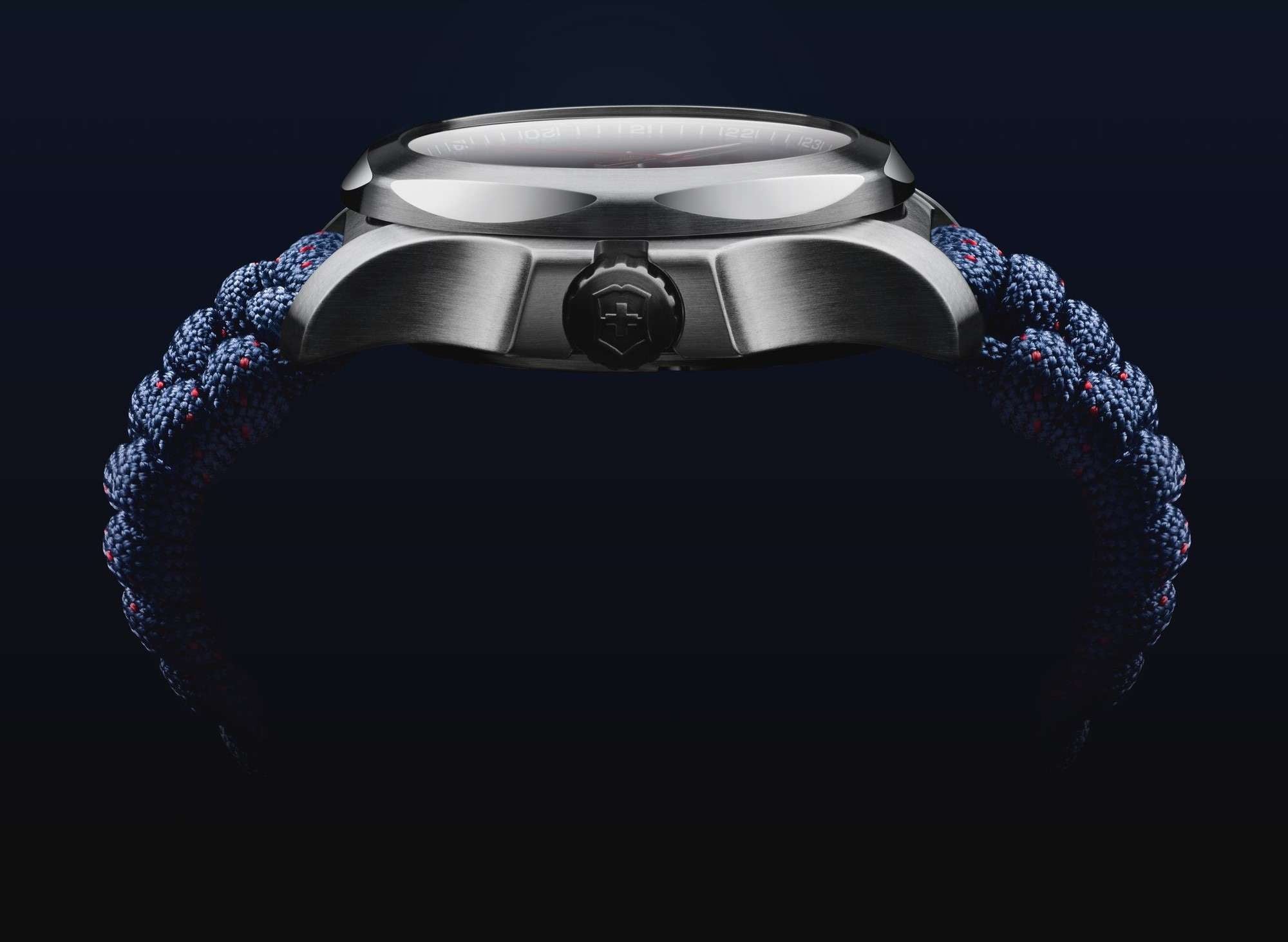 Victorinox I.N.O.X V Blue Paracord Silver Stainless Steel Quartz Ladies Watch 241770