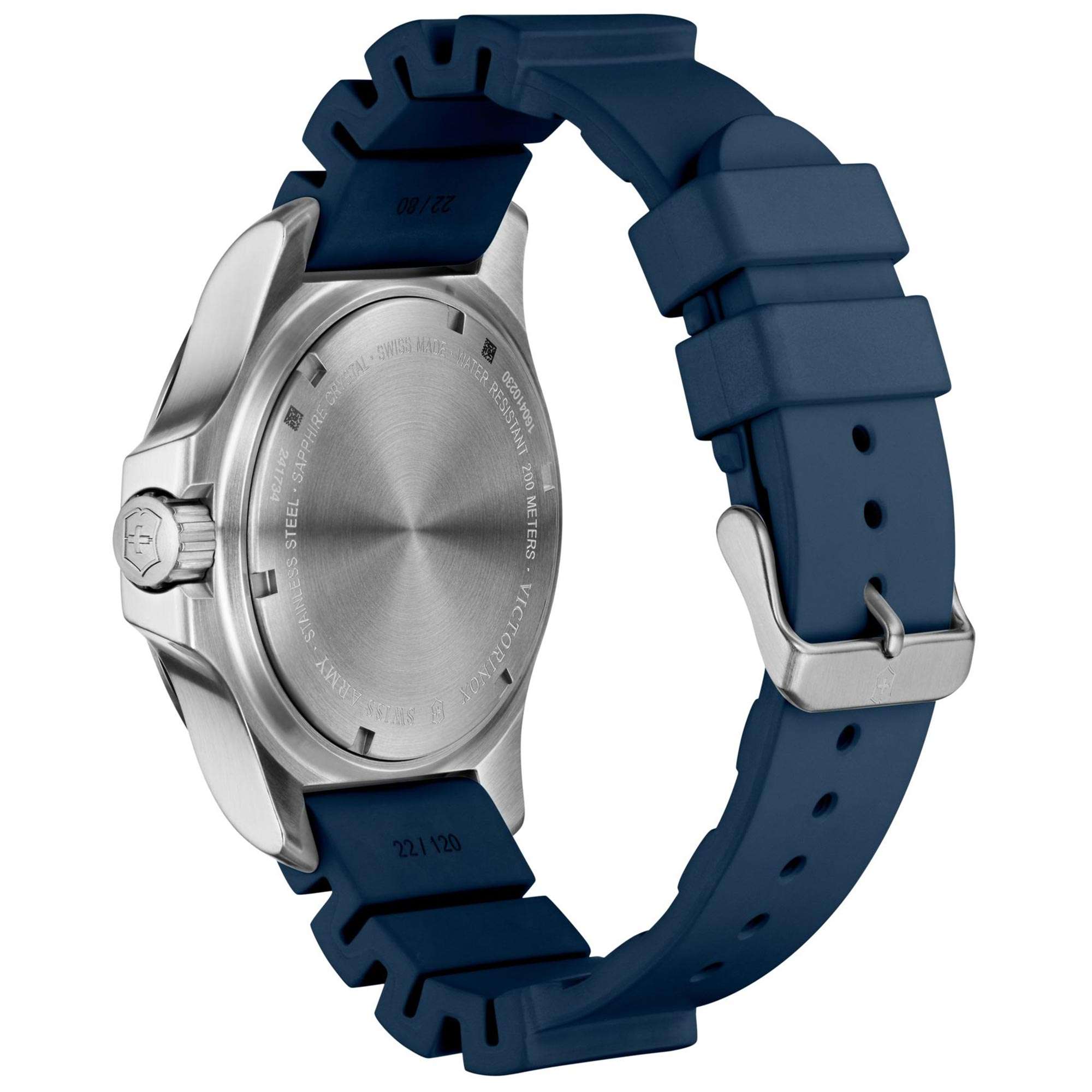Victorinox Swiss Army I.N.O.X Professioneller Taucher Blaues Zifferblatt Blaues Gummiarmband Herren Uhr 241734