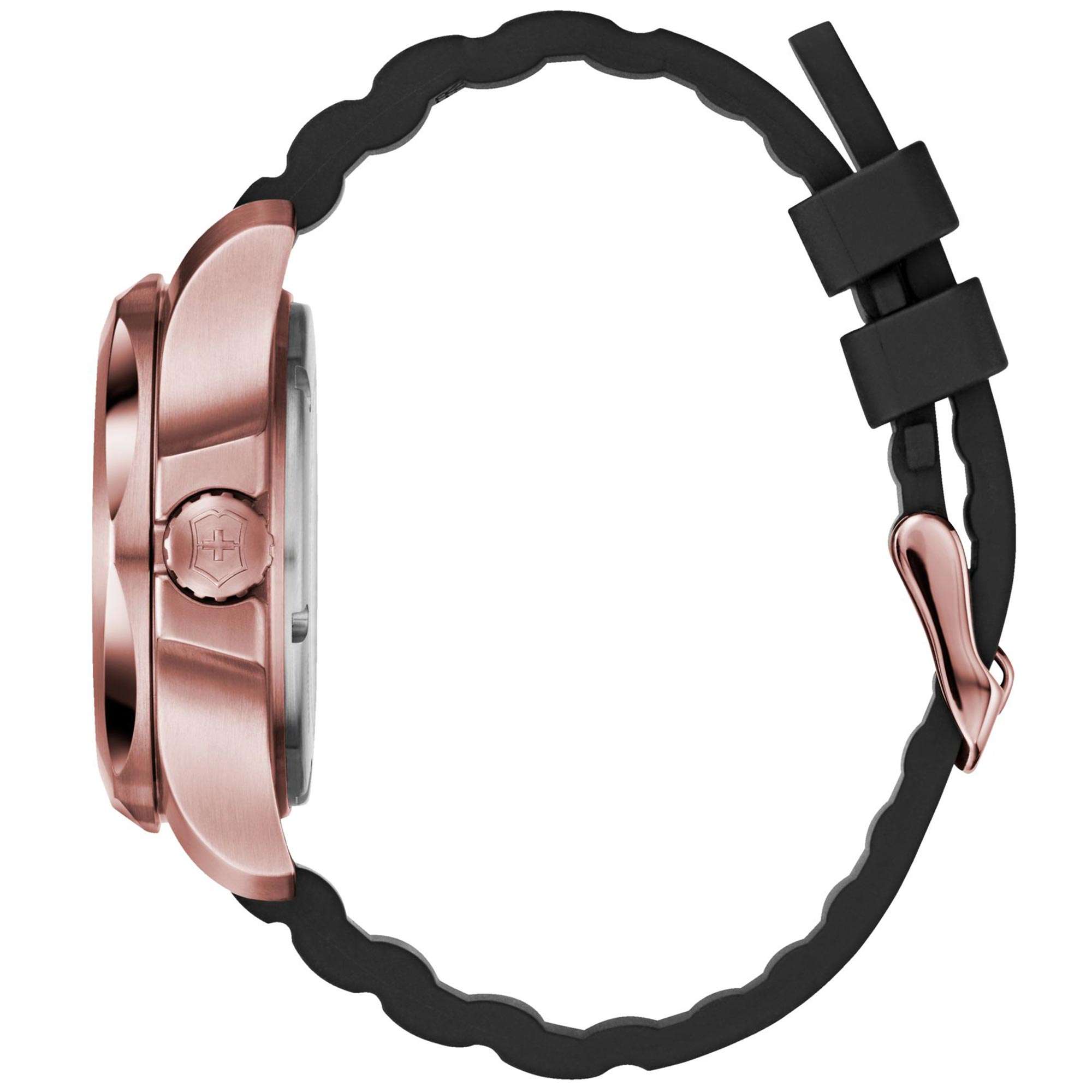 Victorinox Swiss Army I.N.O.X V Schwarzes Zifferblatt Armband aus schwarzem Gummi Herren Uhr 241808