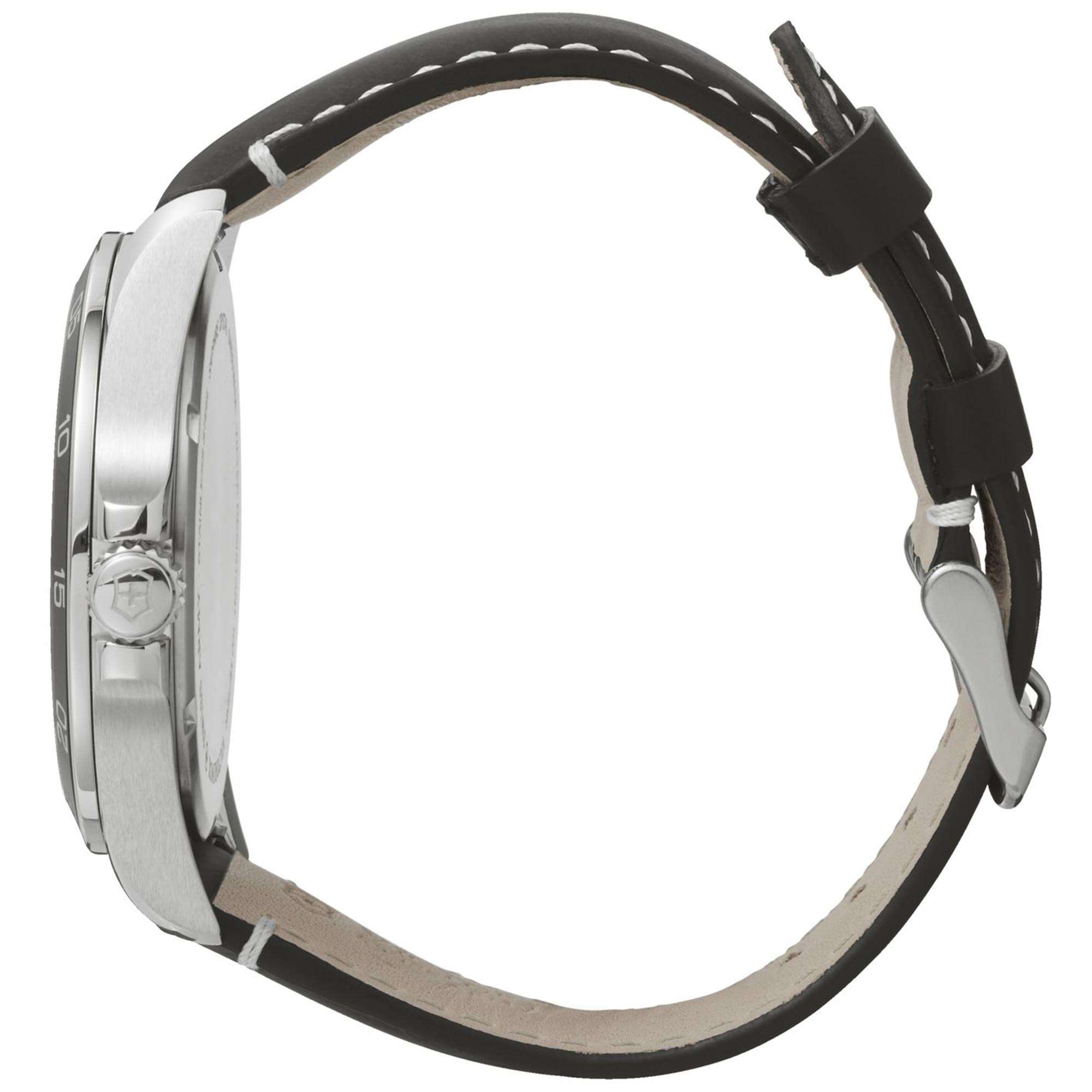 Victorinox Swiss Army Fieldforce Schwarzes Zifferblatt Armband aus schwarzem Leder Herren Uhr 241846