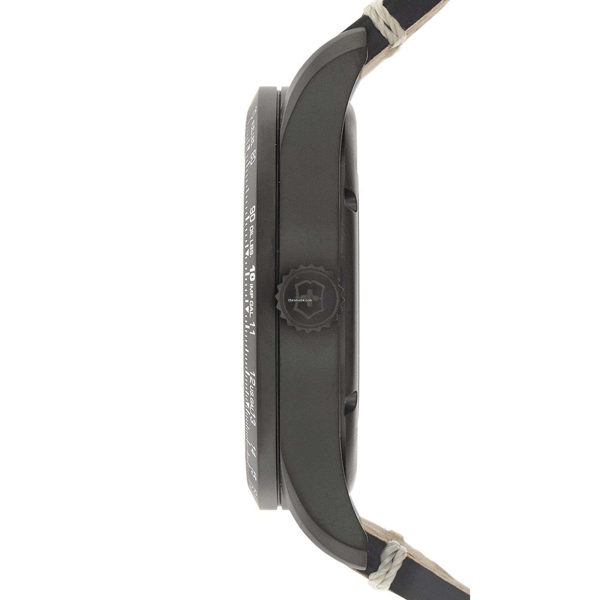 Victorinox Swiss Army Airboss Mechanisch Schwarzes Zifferblatt Armband aus braunem Leder Herren Uhr 241821