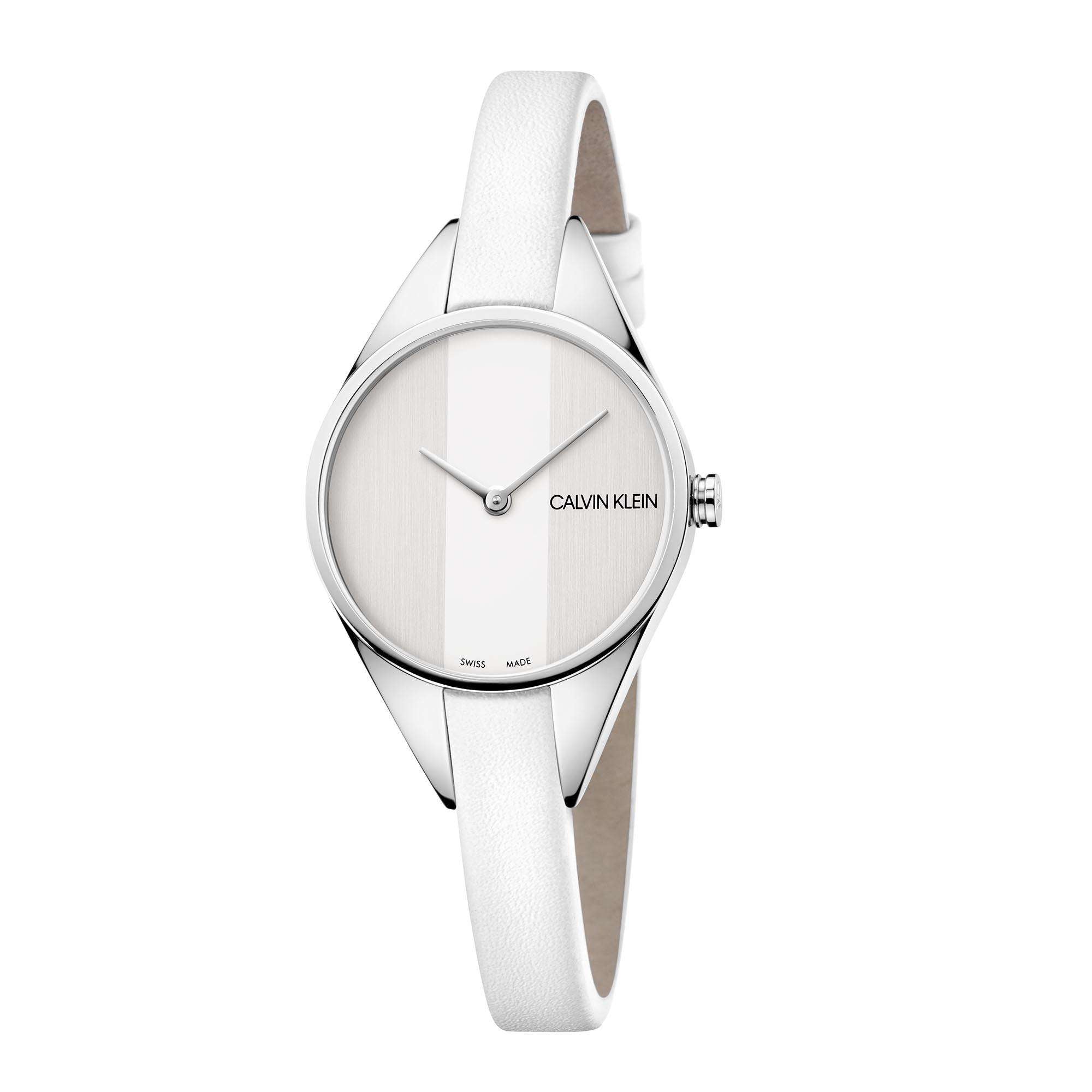 Calvin Klein Wavy Quarz Silbernes Zifferblatt Edelstahlarmband Damen Uhr K8P231L6