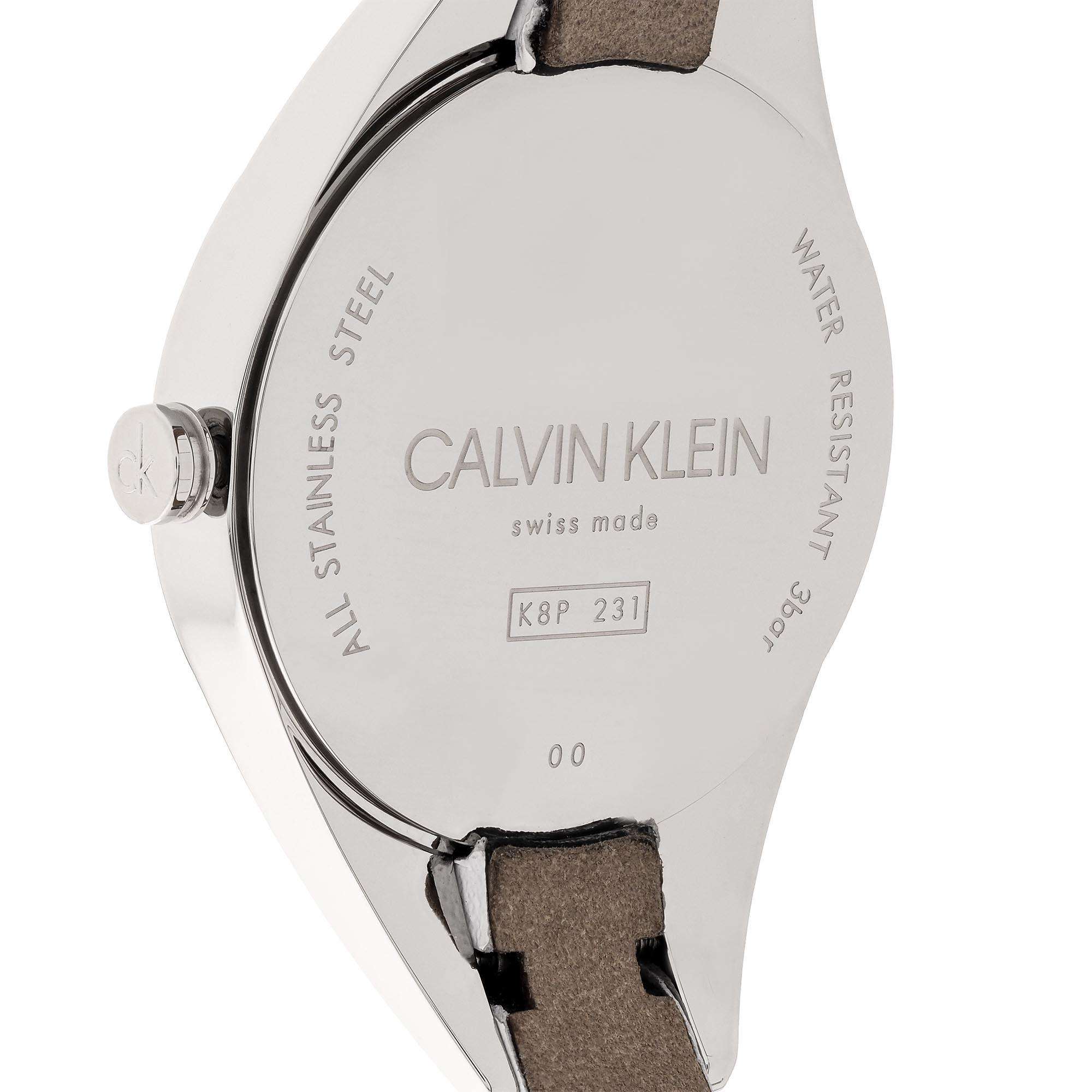 Calvin Klein Wavy Quarz Silbernes Zifferblatt Edelstahlarmband Damen Uhr K8P231L6
