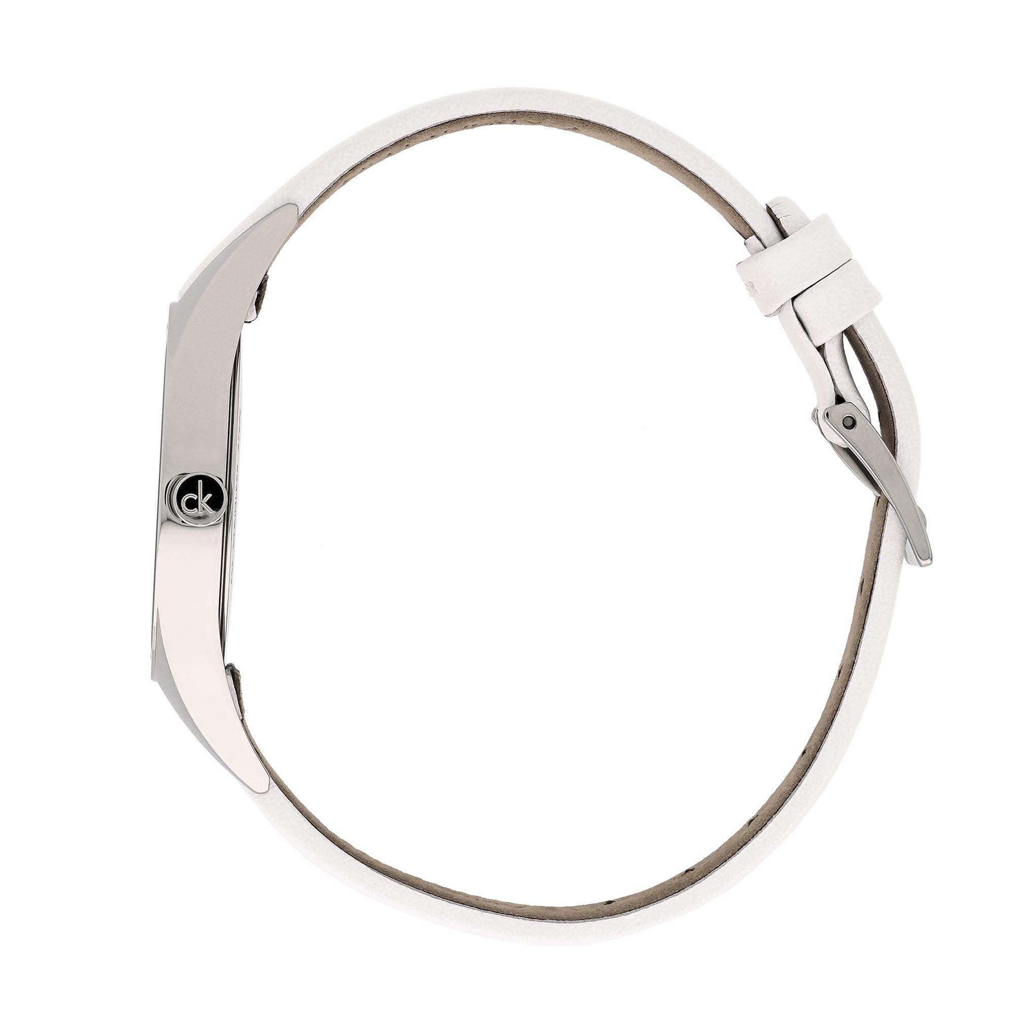 Calvin Klein Wavy Quarz Silbernes Zifferblatt Edelstahlarmband Damen Uhr K8P231L6