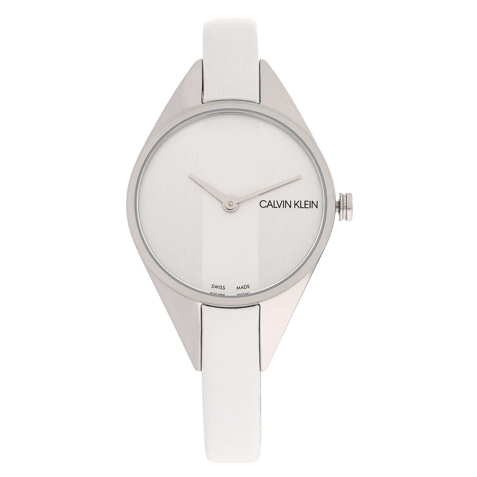 Calvin Klein Wavy Quarz Silbernes Zifferblatt Edelstahlarmband Damen Uhr K8P231L6