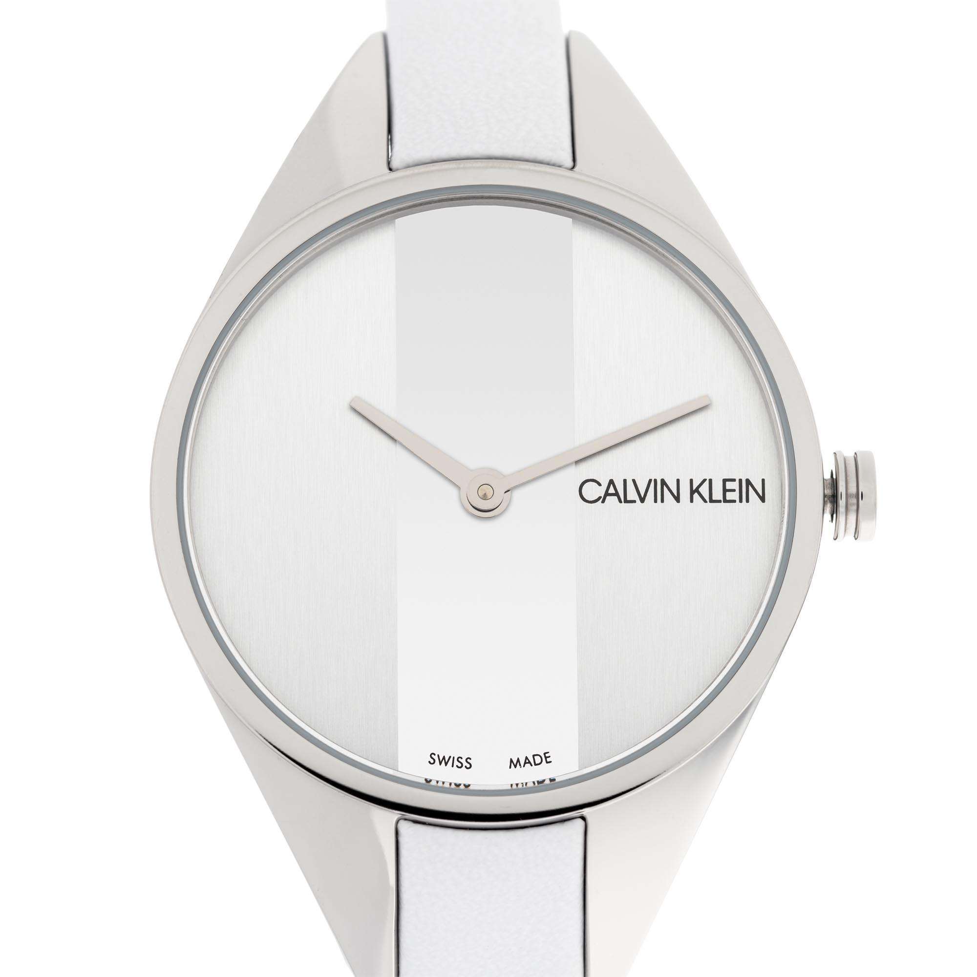 Calvin Klein Wavy Quarz Silbernes Zifferblatt Edelstahlarmband Damen Uhr K8P231L6