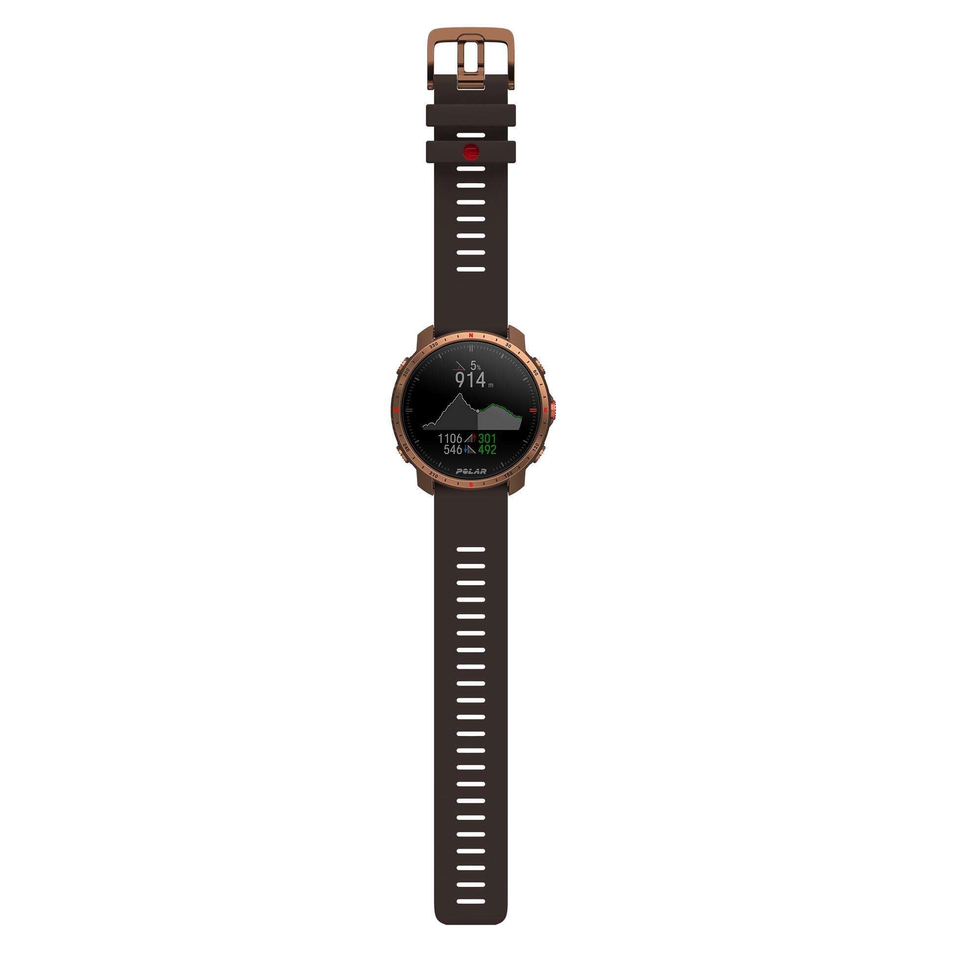 Polar Grit X Pro Nordic Copper Quartz Black Dial Brown Synthetic Rubber Strap Mens Watch 90085775