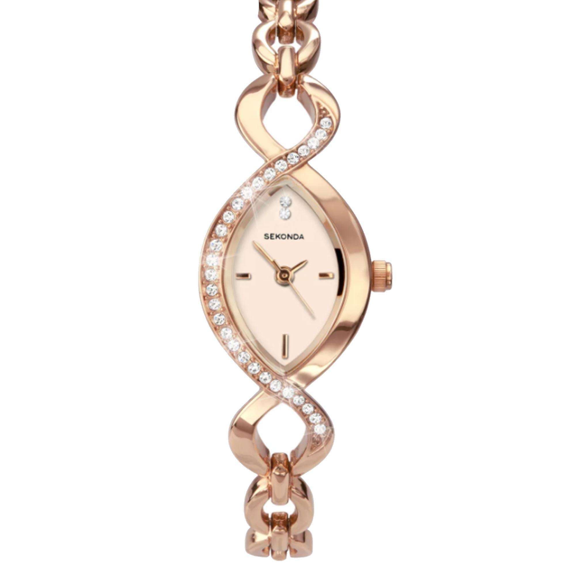 Sekonda Quarz Weiße Zifferblatt Roségold Armband Damen Uhr 2750