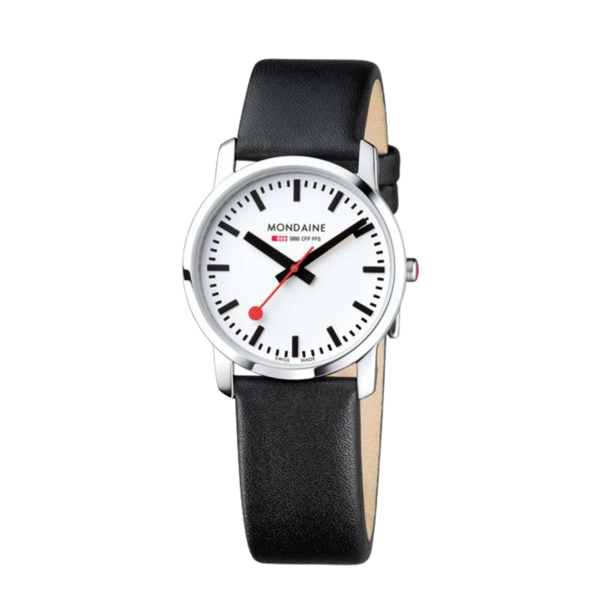 Mondaine Simply Elegant Quartz White Dial Leather Watch A400.30351.12SBB