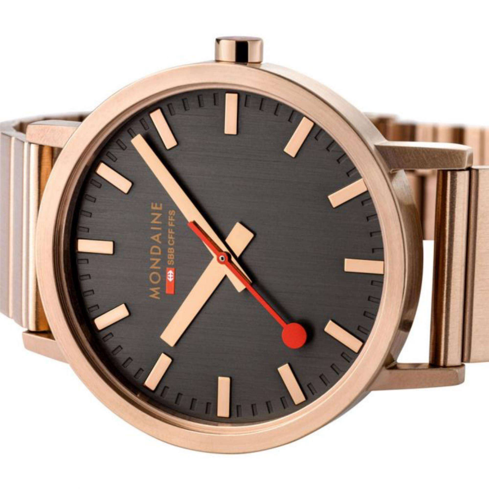Mondaine Classic 36mm Black Dial Steel Quartz Watch A660.30314.16SBR