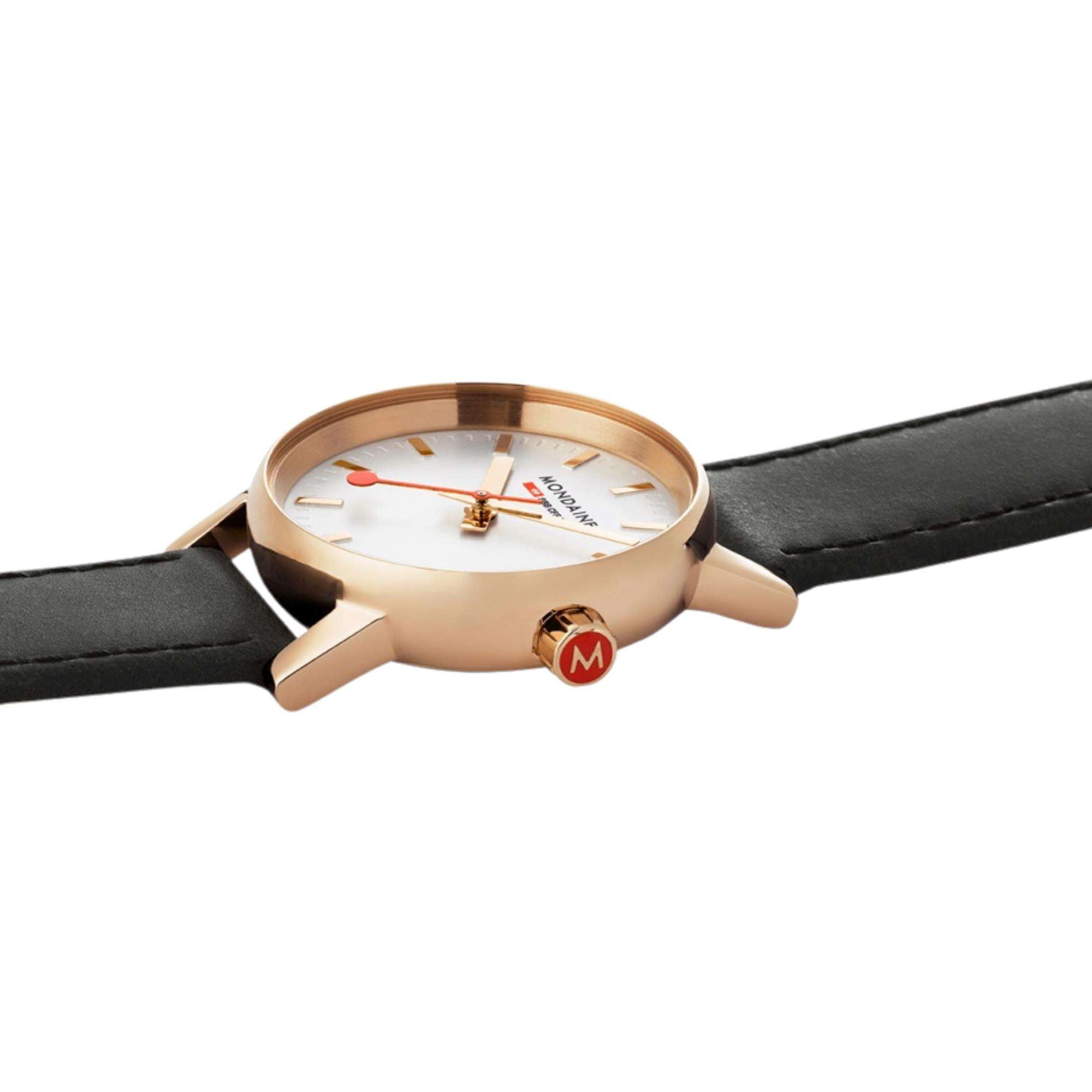 Mondaine EVO2 40mm White Dial Leather Quartz Watch MSE.40112.LB