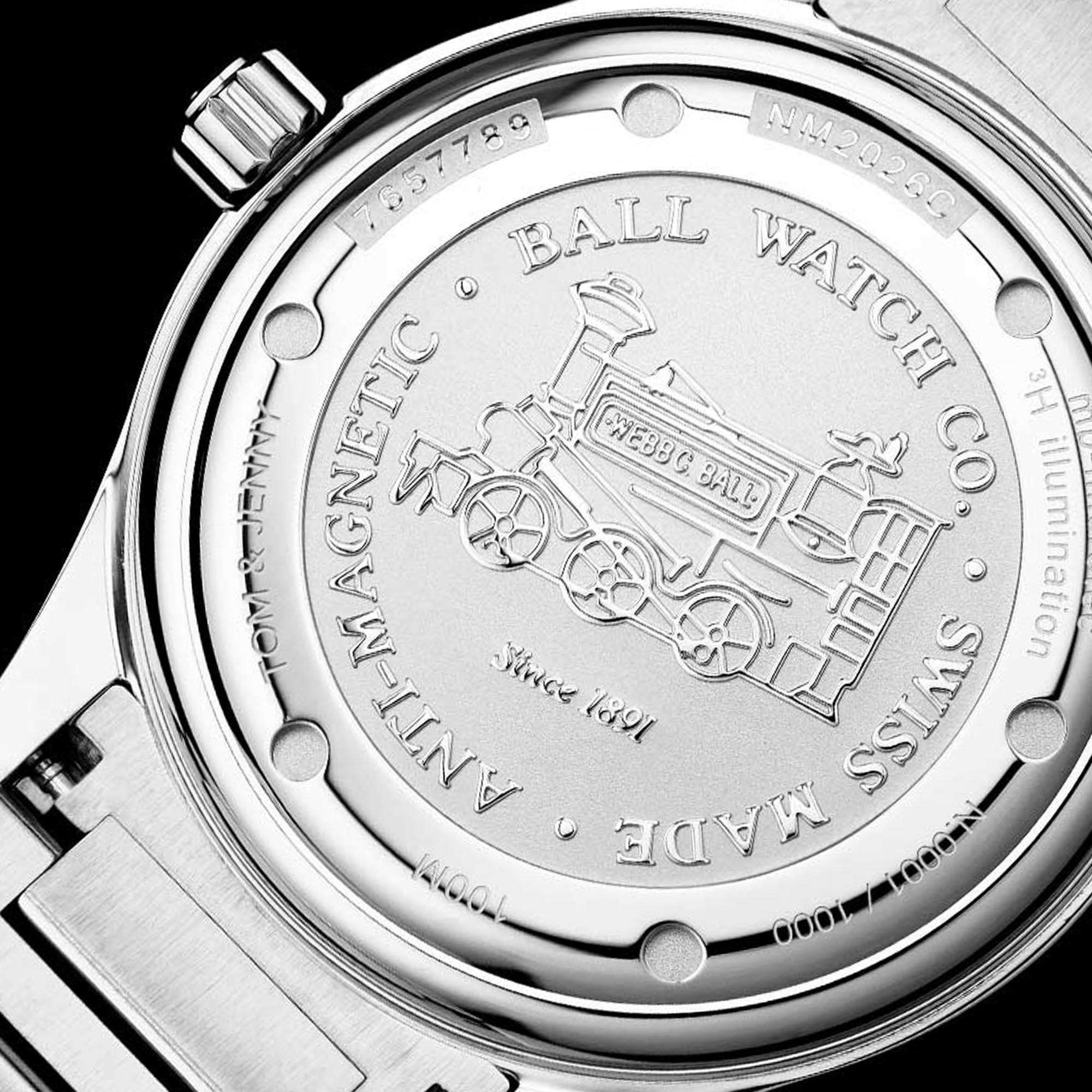 Ball Engineer III Marvelight Chronometer Automatik Schwarzes Zifferblatt Edelstahlarmband Herren Uhr NM9026C-S28C-BK