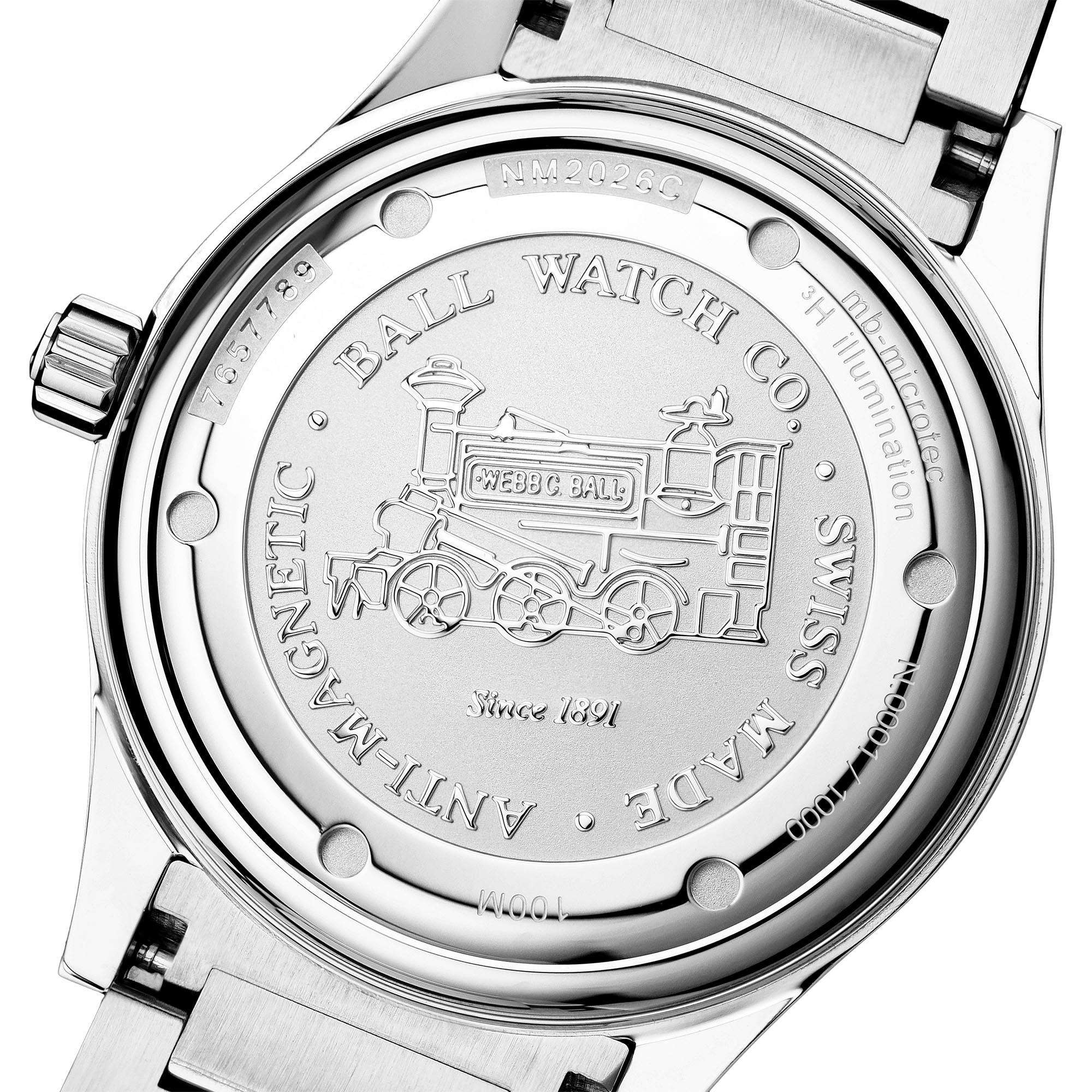 Ball Engineer III Marvelight Chronometer Automatik Schwarzes Zifferblatt Edelstahlarmband Herren Uhr NM9026C-S28C-BK