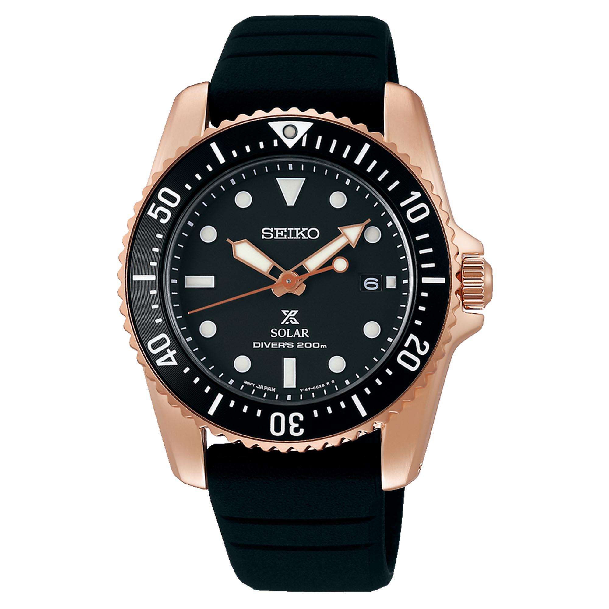 Seiko Prospex Automatik Schwarzes Zifferblatt Schwarzes Armband Herren Uhr SNE586P1