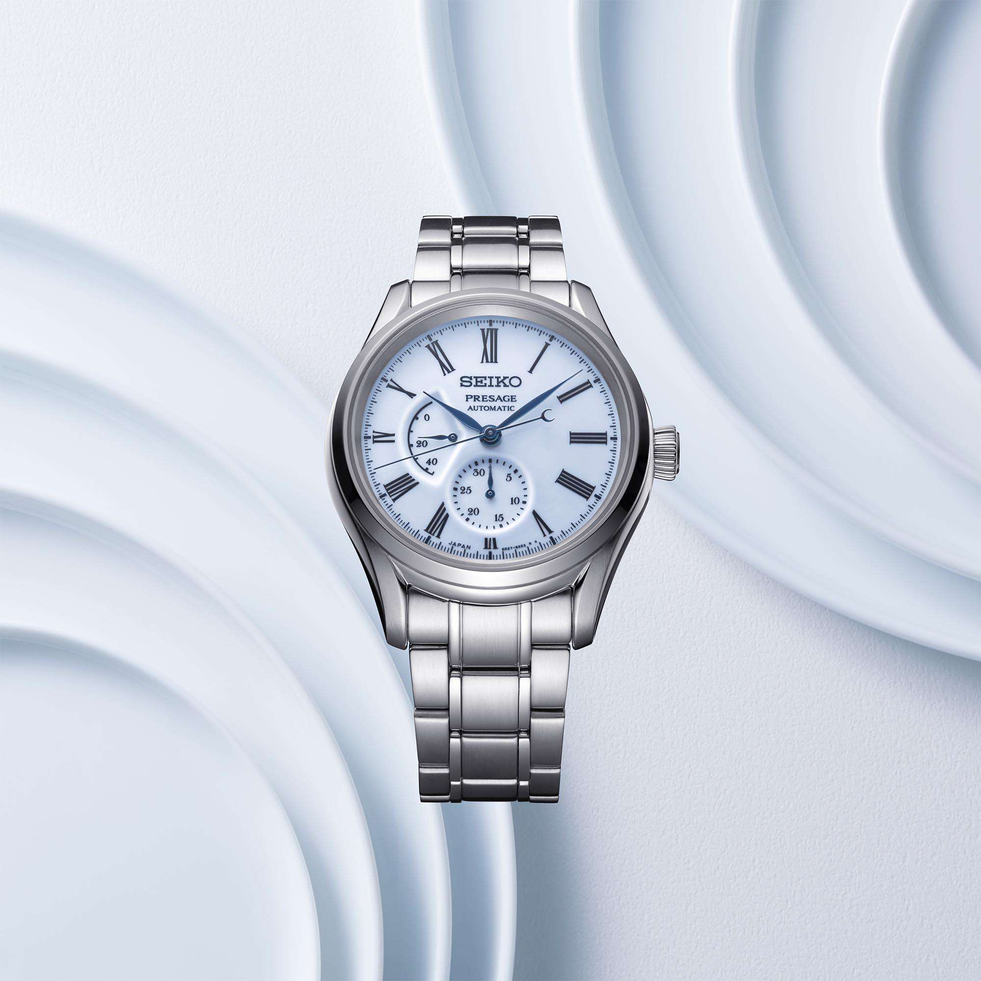 Seiko Presage Arita Porzellan Limitierte Auflage Automatik Blaues Zifferblatt Edelstahlarmband Herren Uhr SPB267J1