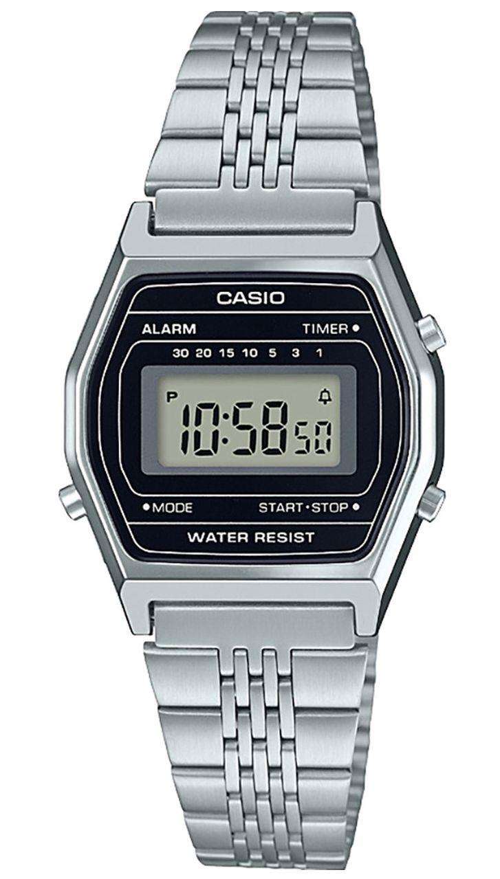Casio Collection Quartz Black Dial Steel Bracelet Watch LA690WEA-1EF