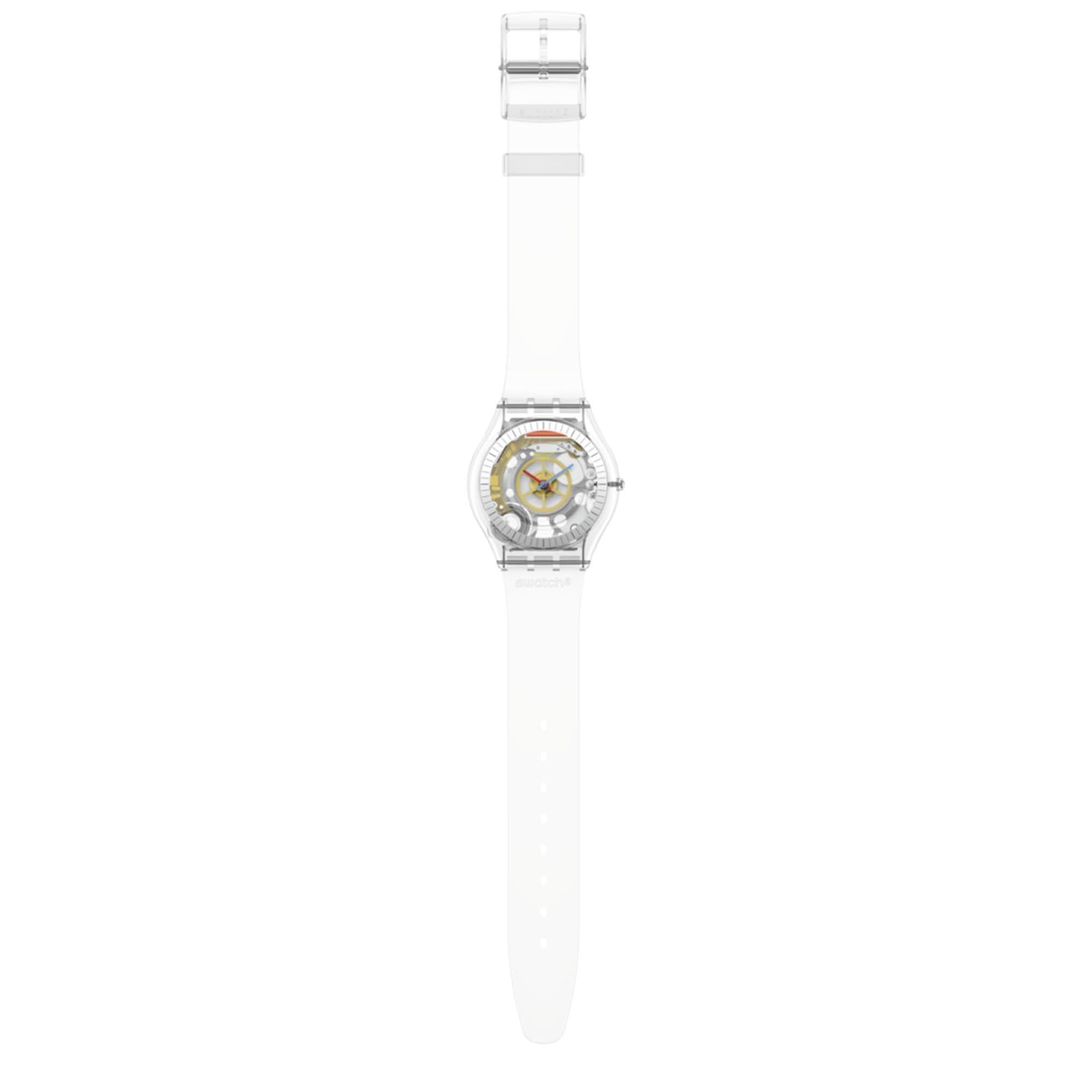 Swatch Quartz Clear Dial Polymer Strap Watch SS08K109