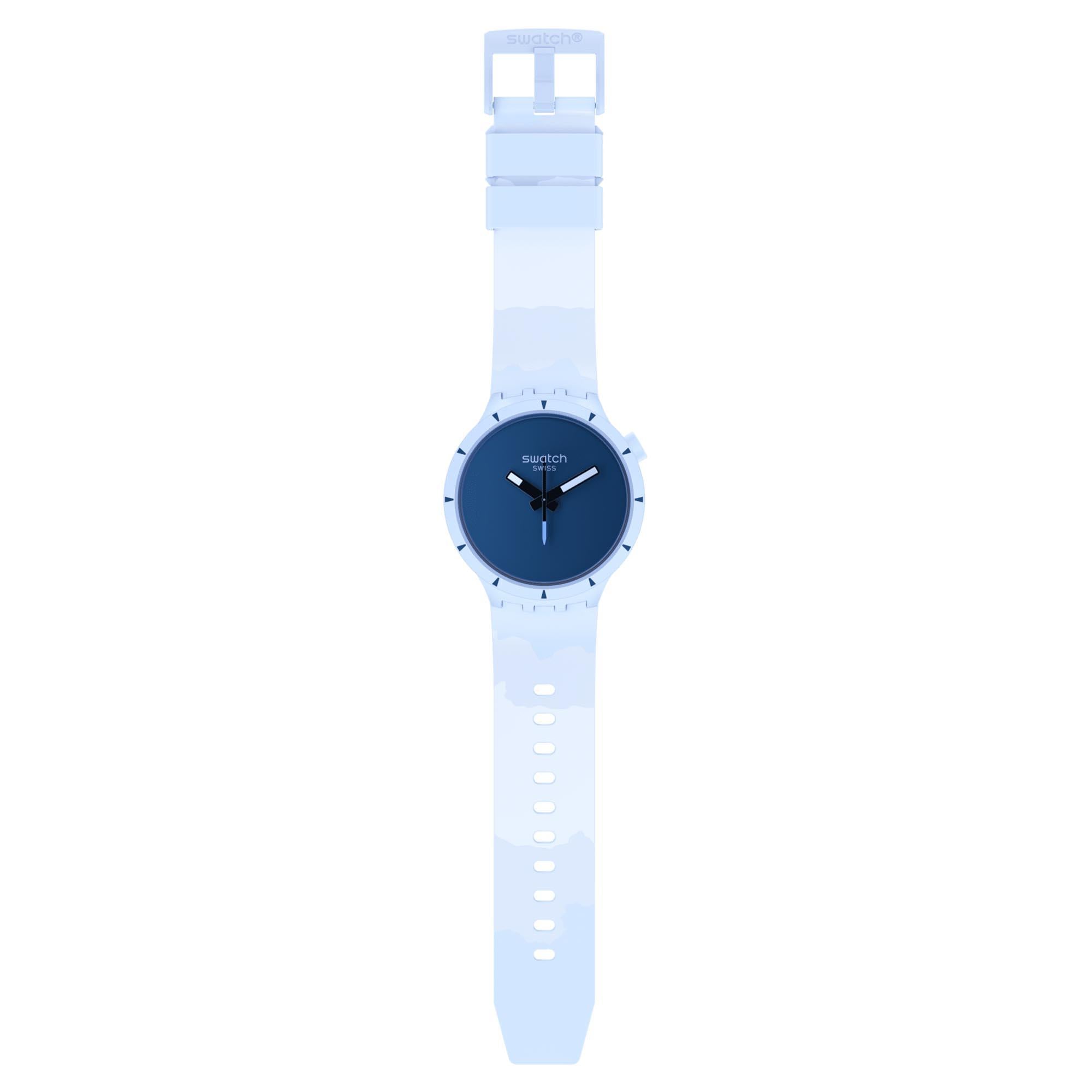 Big Bold Bioceramic Arctic Quartz Blue Dial Blue Silicone Watch SB03N102
