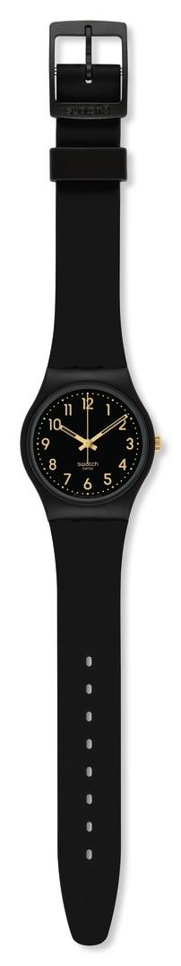 Swatch Golden Tac Schwarzes biobasiertes Zifferblatt Uhr SO28B113