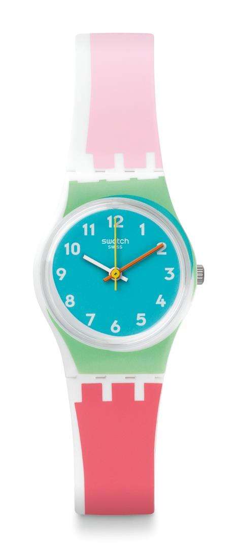 Swatch De Travers Weißes Kunststoffgehäuse Weißes Silikonarmband Mädchen Uhr LW146