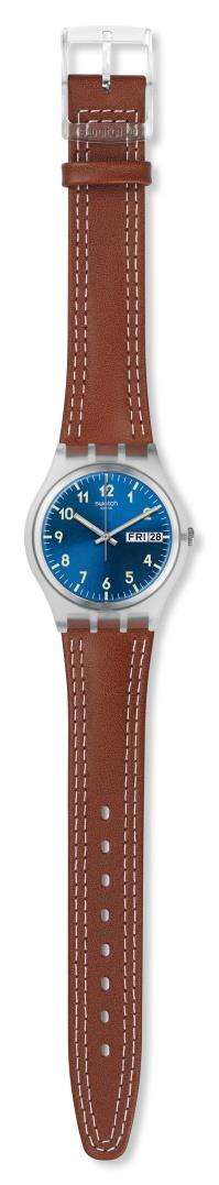 Swatch Windy Dune Gehäuse Blaues Zifferblatt Herrenarmbanduhr GE709