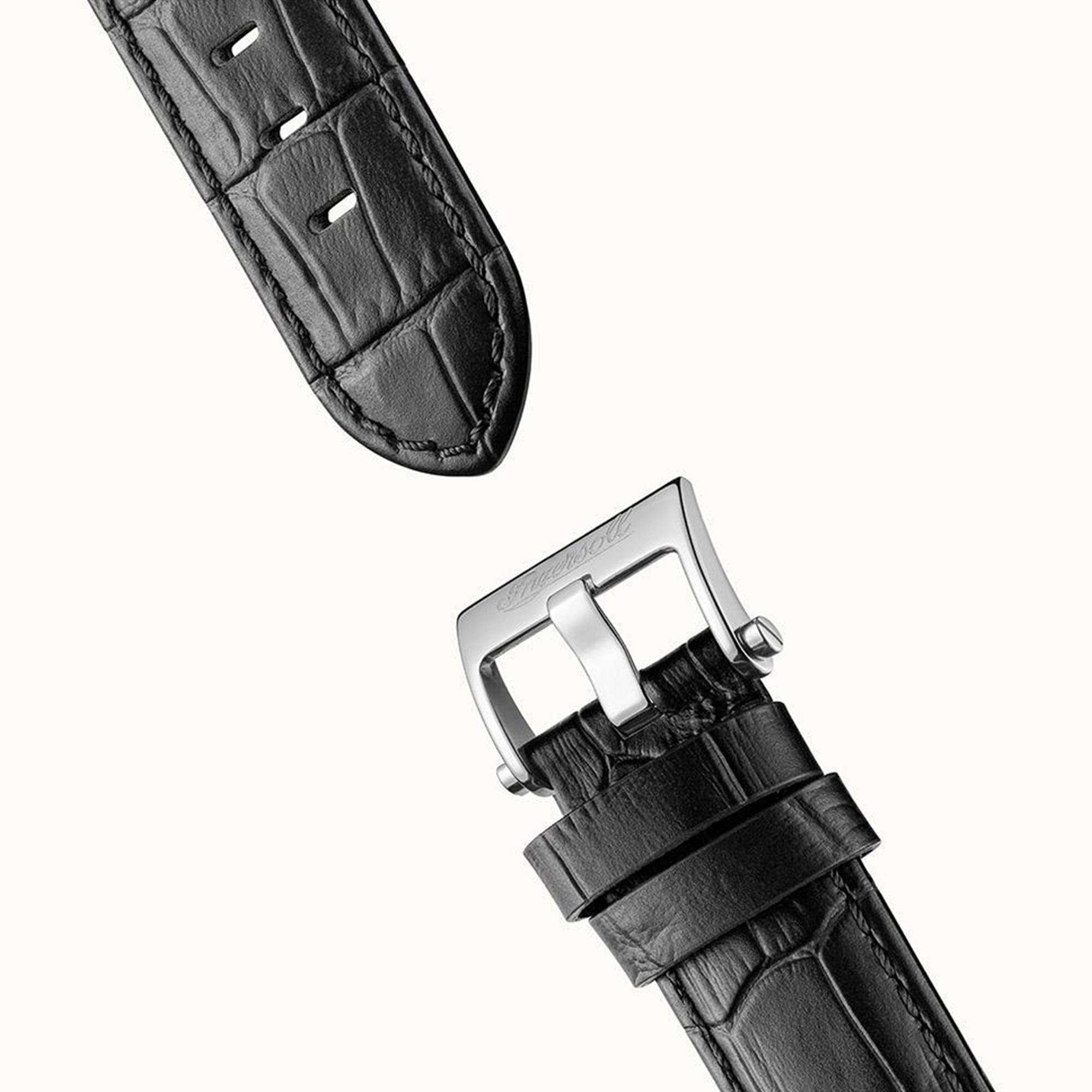 Ingersoll The New England Automatik Silbernes Zifferblatt Schwarzes Lederarmband Herren Uhr I00903B
