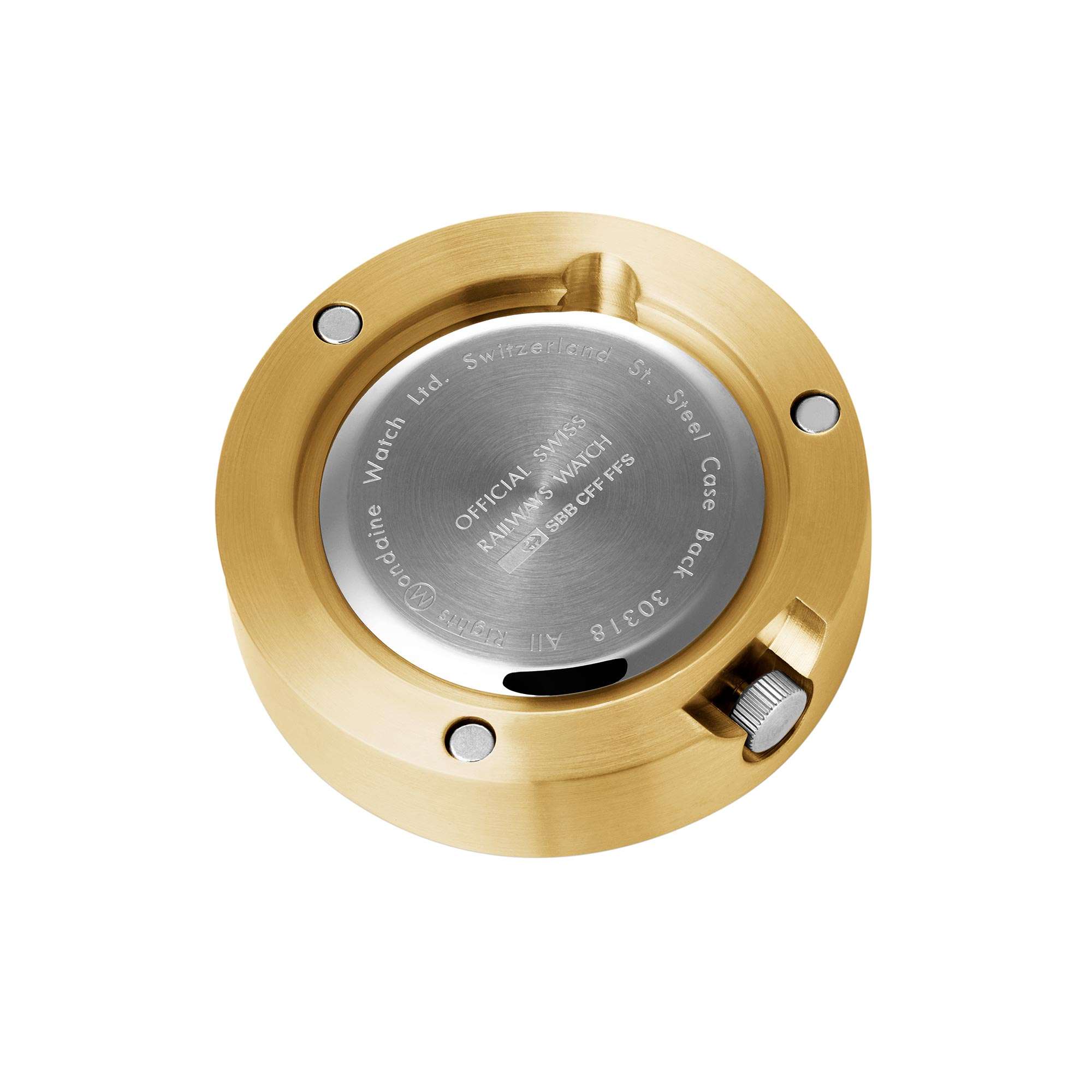 Mondaine Magnet Clock 50mm Gold Case Table Clock A660.30318.82SBG