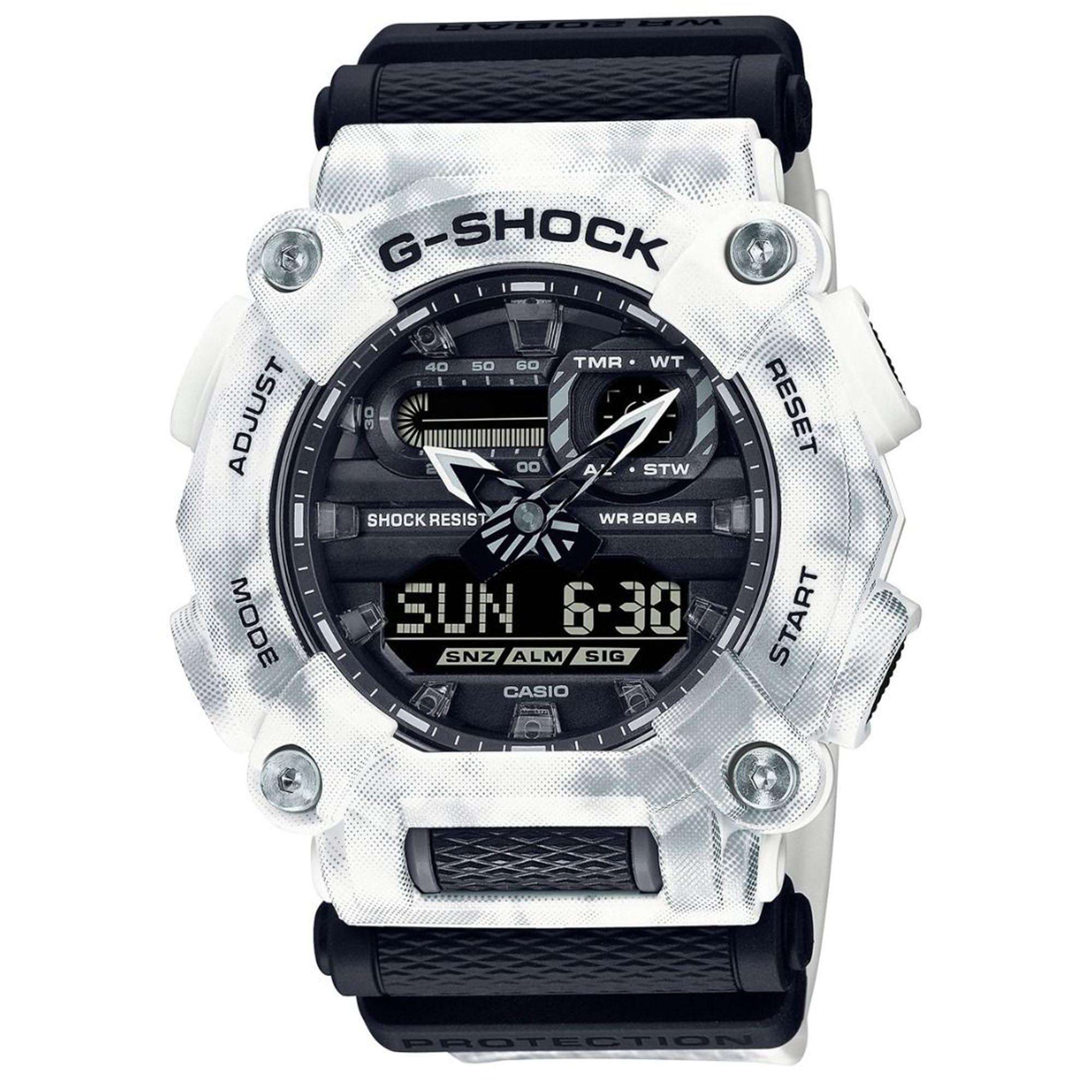 Casio G-Shock Snow Camo Series Quartz Black Dial Grey Resin Strap Mens Watch GA-900GC-7AER