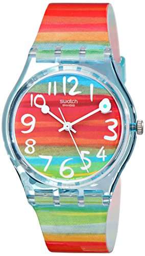 Swatch Colour the Sky Regenbogenstreifen Damenarmbanduhr GS124