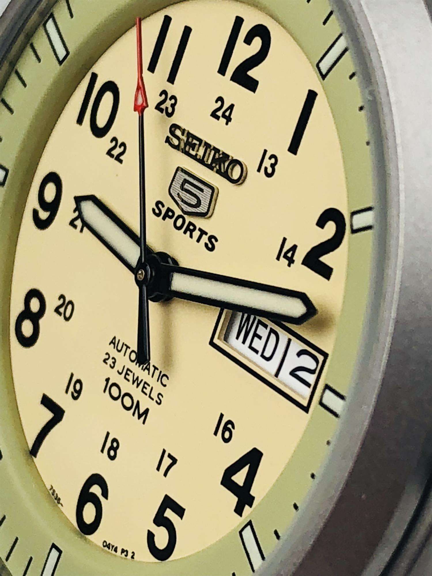 Seiko 5 Sports Automatic Military Cream Dial Canvas Men's Watch SNZG07K1