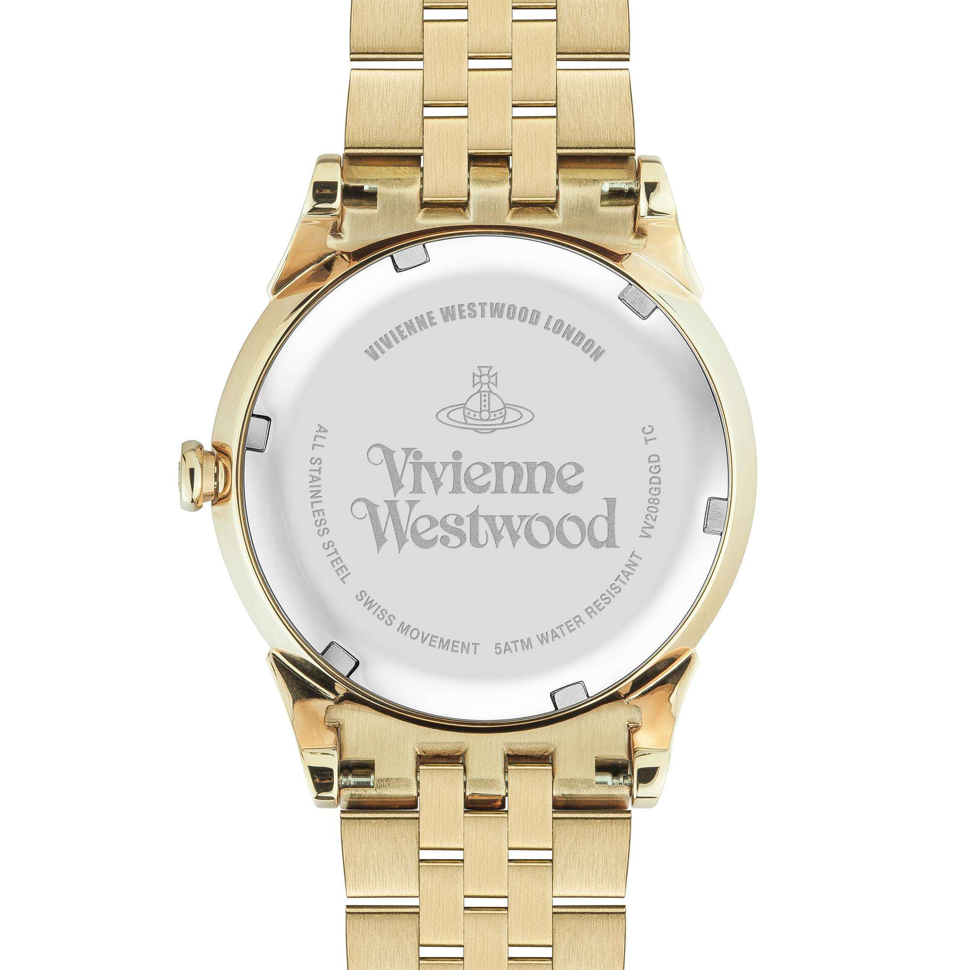 Vivienne Westwood Wallace Quarz Grünes Zifferblatt Gold PVD Edelstahl Damenarmbanduhr