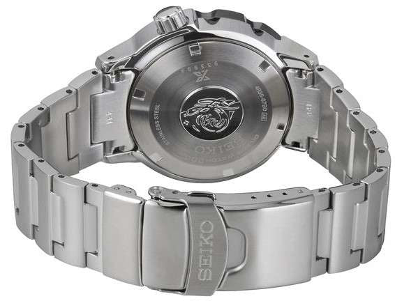 Seiko Prospex Monster Bold Bezel Diver Silber Edelstahl Blaues Zifferblatt Automatik Herren Uhr SRPD25K1