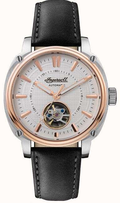 Ingersoll The Director Automatic White Dial Black Leather Strap Men's Watch I08101
