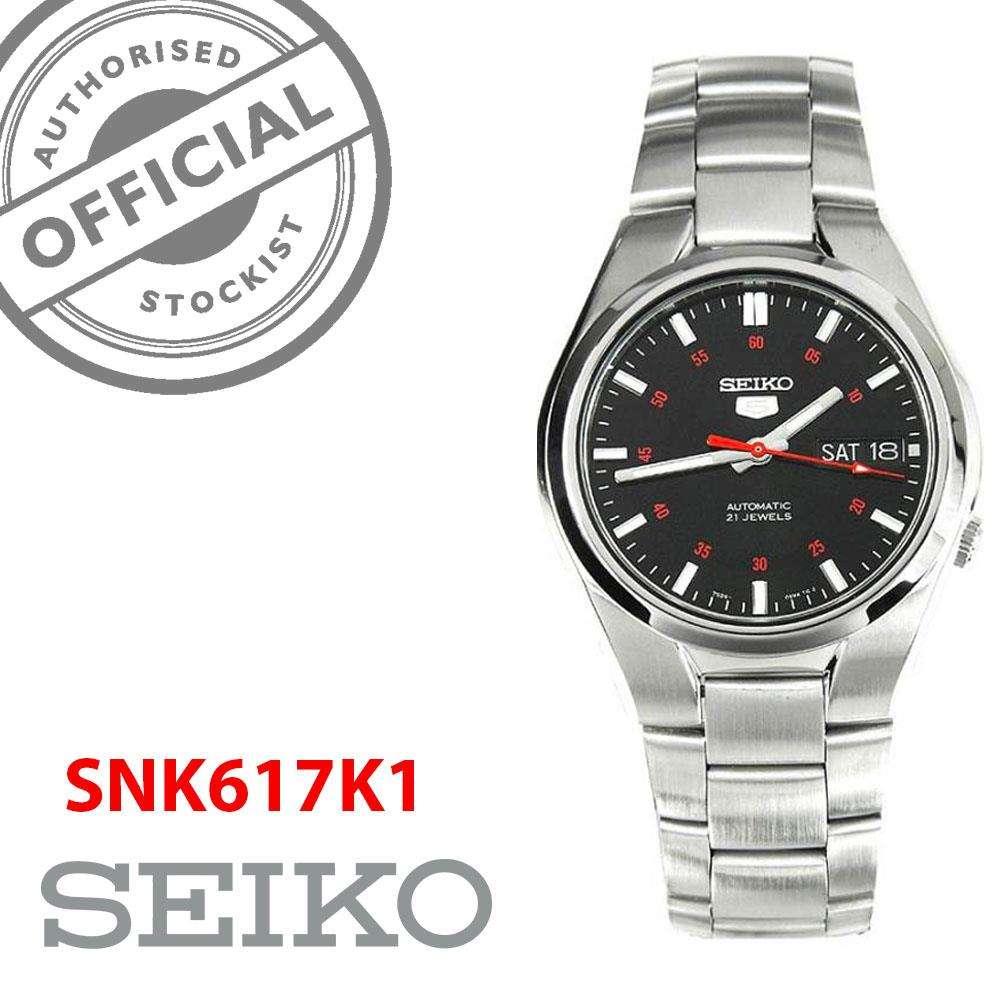 Seiko 5 Automatic Black Dial Steel Strap Men's Watch SNK617K1
