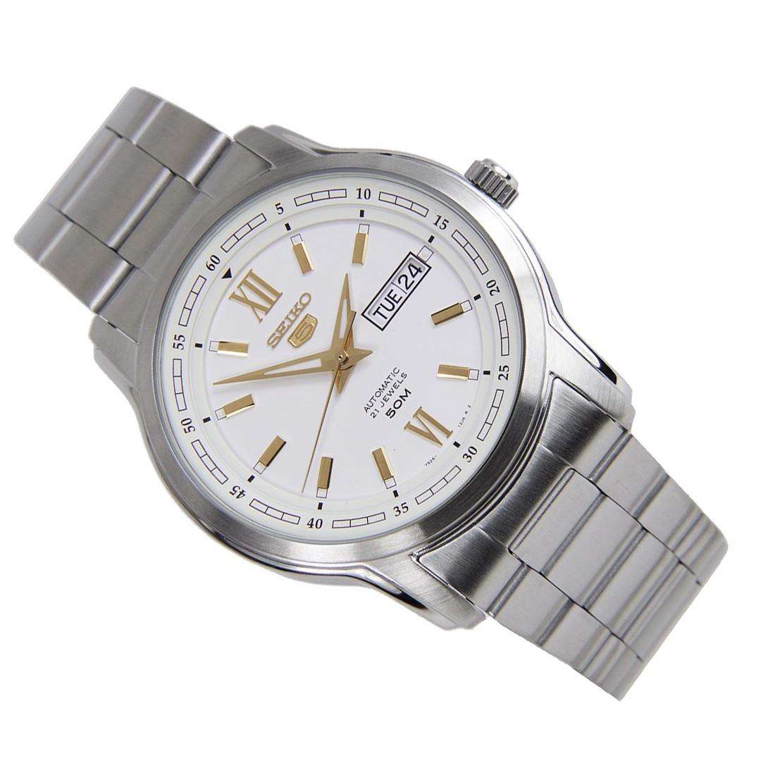 Seiko 5 42.3mm SNKP15K1 white dial with Roman numeral markers