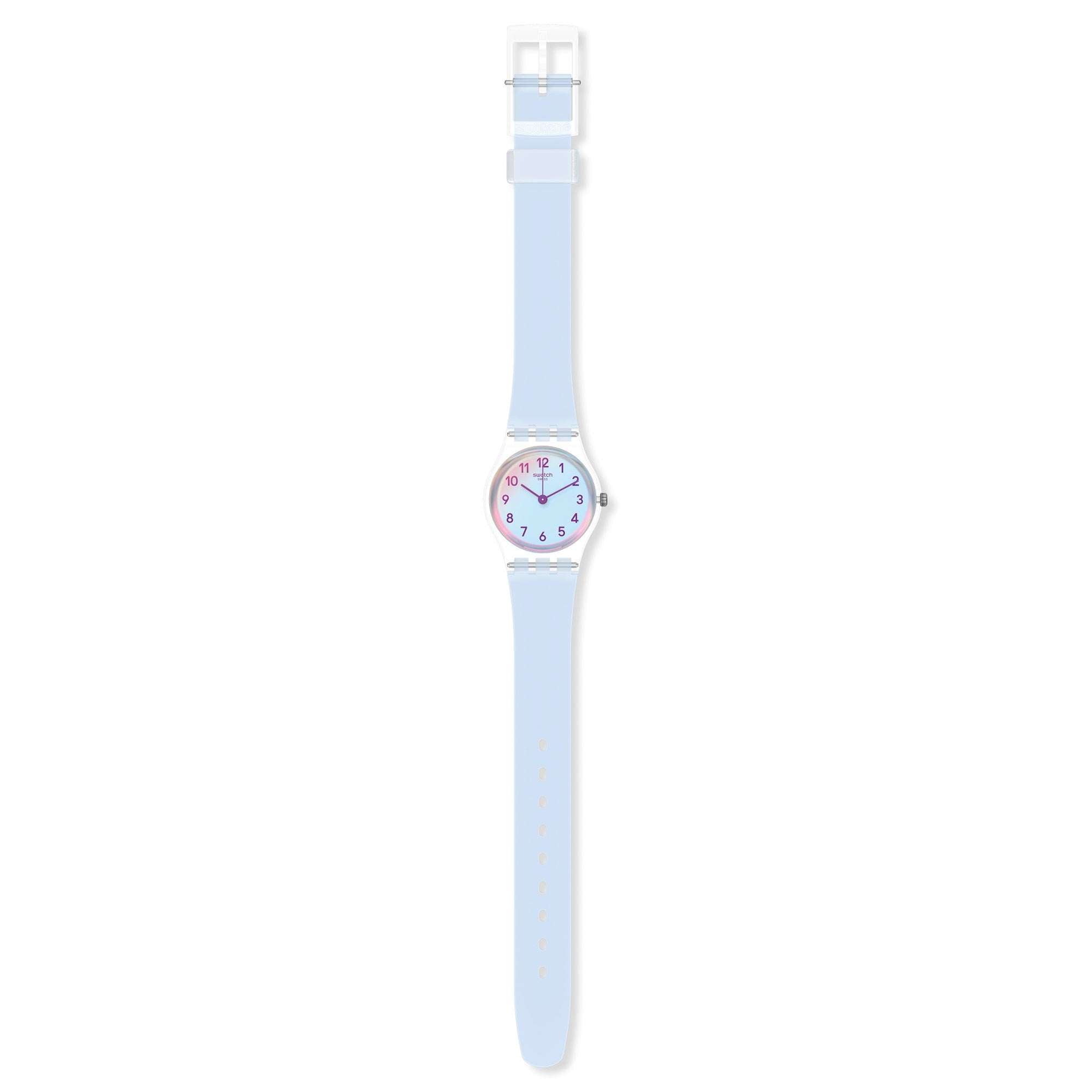 Swatch Casual Blau Quarz Blaues Zifferblatt Silikonarmband Damen Uhr LK396