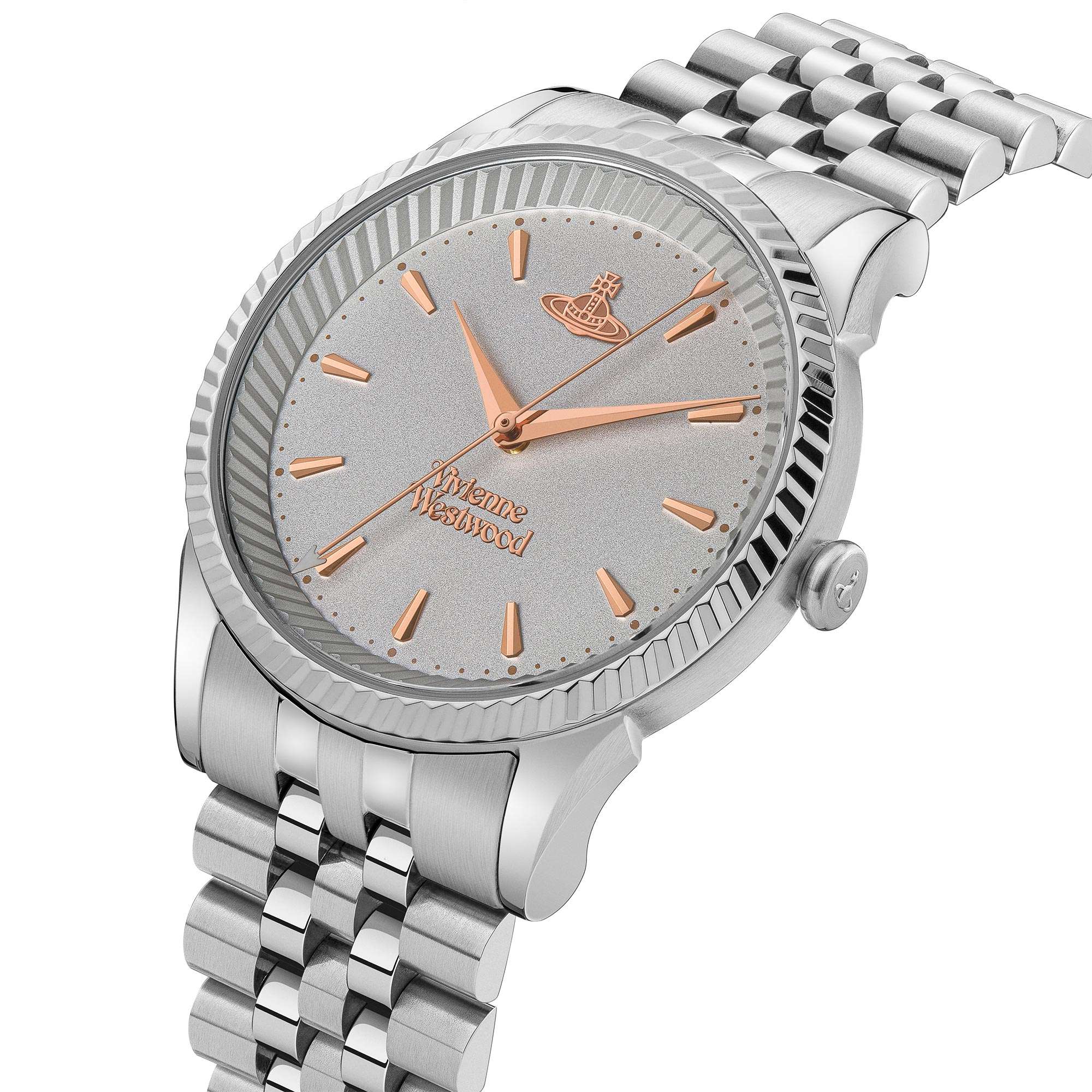 Vivienne Westwood Seymour Quarz Silbernes Zifferblatt Silber Edelstahlarmband Damen Uhr VV240SLSL