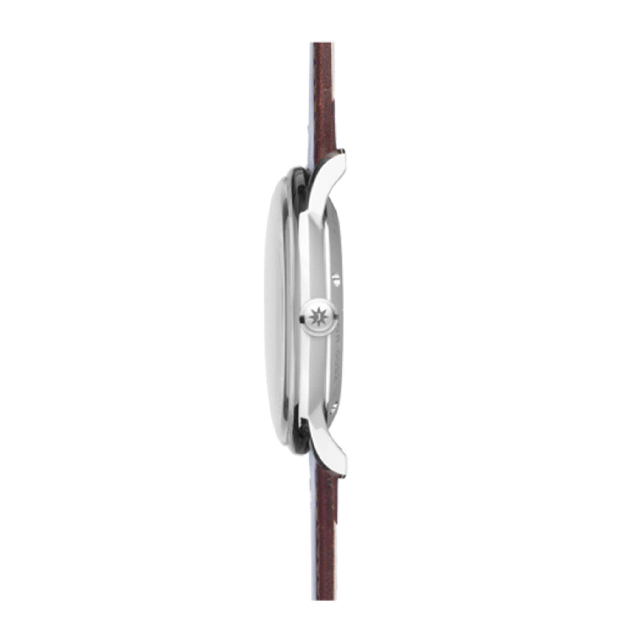 Junghans Meister Classic Automatik Silbernes Zifferblatt Braunes Lederarmband Herren Uhr 027/4310.00