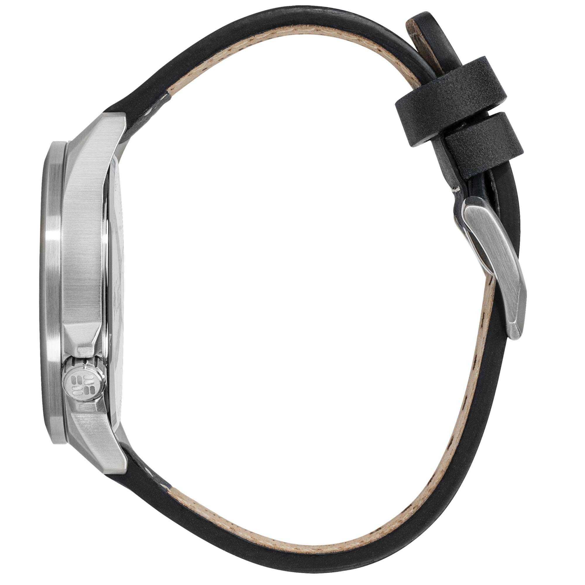 Columbia Exklusive Crestview Quarz Schwarzes Zifferblatt Lederarmband Uhr CSS10-001