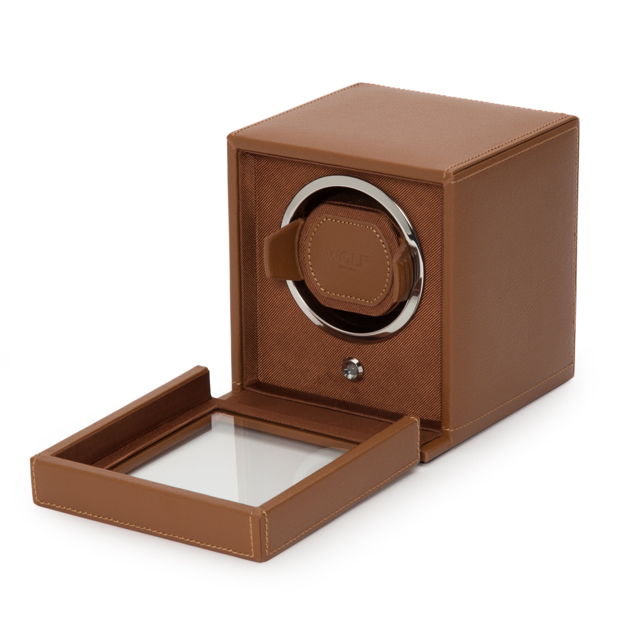 WOLF Cub Cognac Single Watch Winder in Vegan Leather 461127