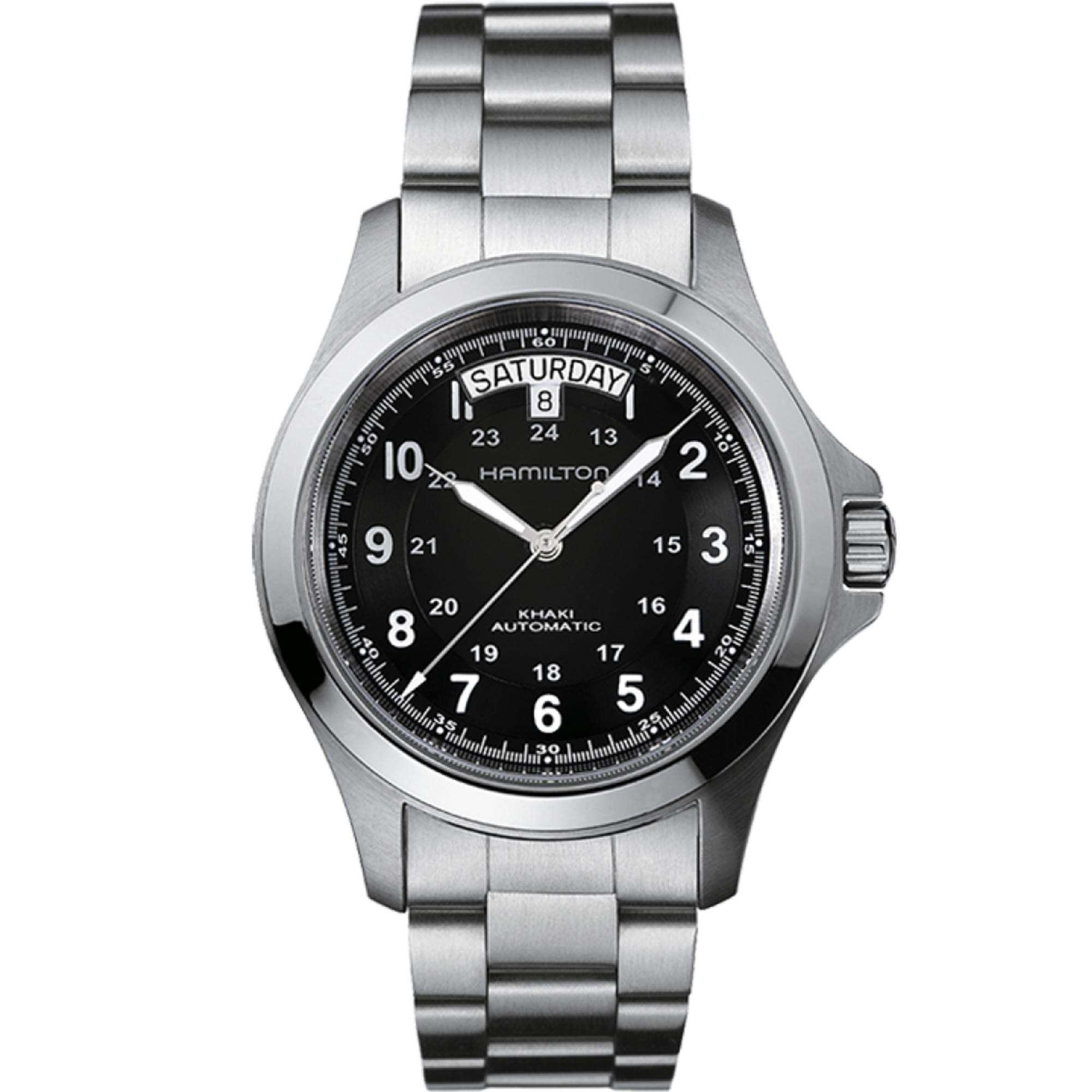 Hamilton Khaki Field Military King Black Dial Steel automatic watch H64455133 front view