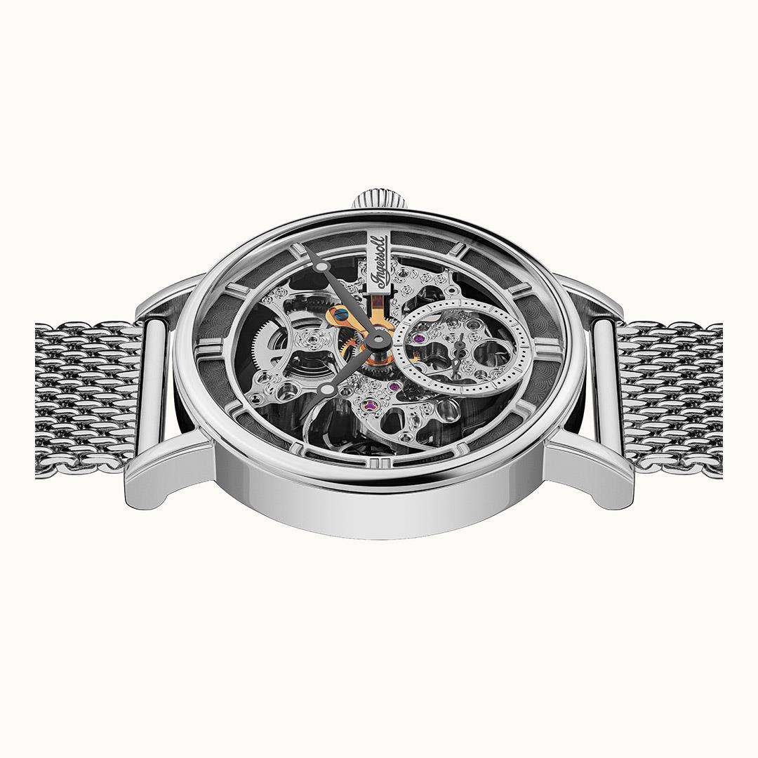 Ingersoll The Herald Automatik Graues Zifferblatt Mailänder Armband Herren Uhr I00405B