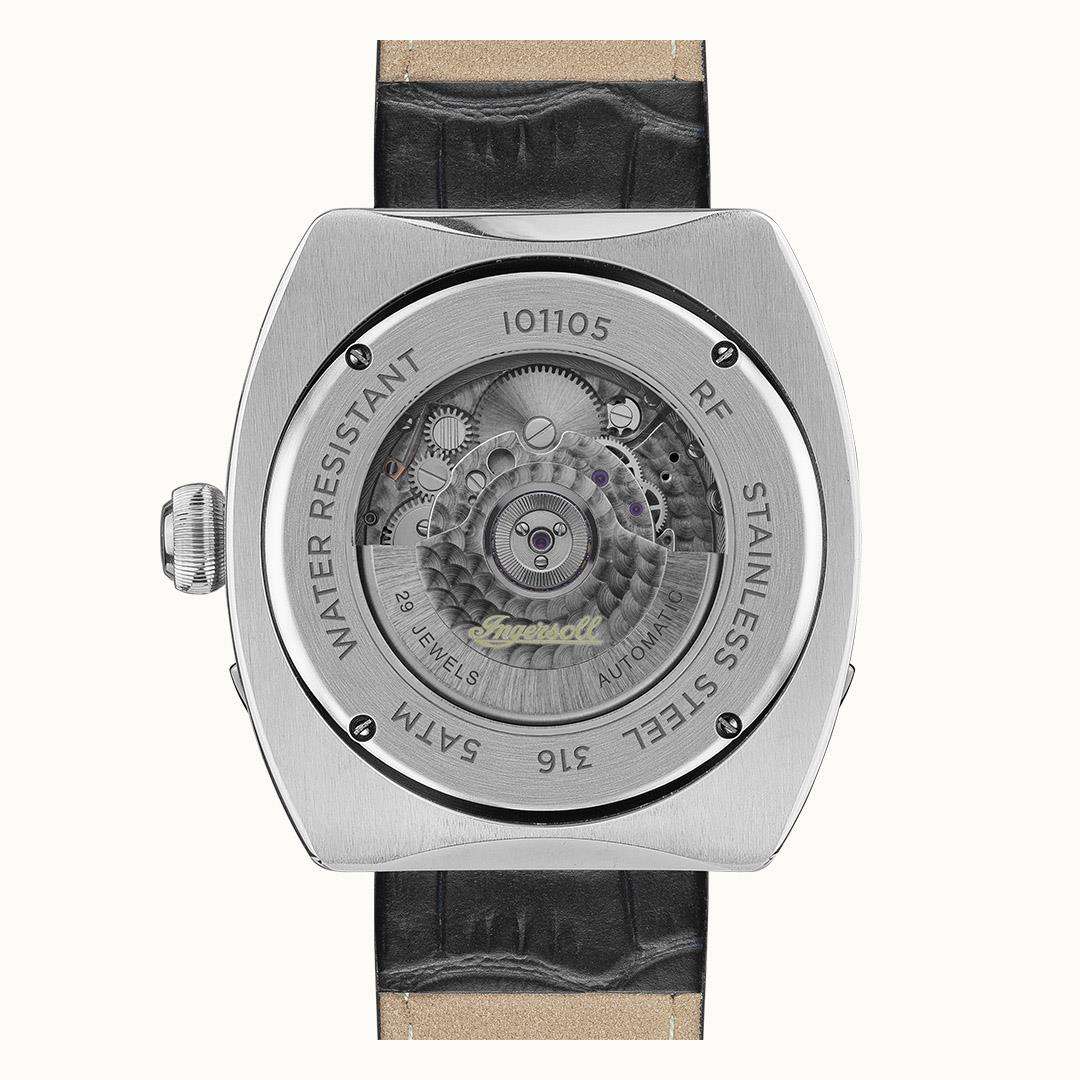 Ingersoll The Michigan Automatik Weißes Zifferblatt Schwarzes Lederarmband Herren Uhr I01105