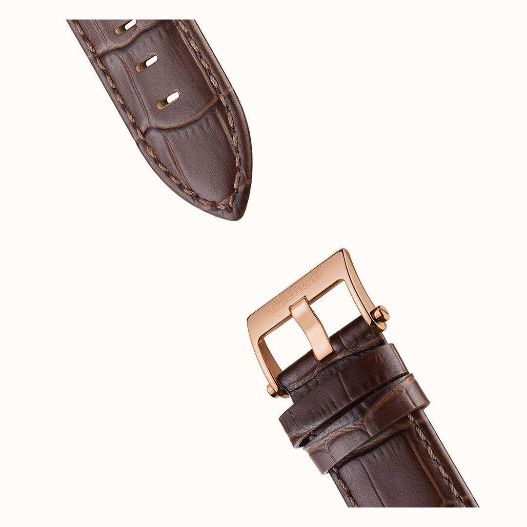 Ingersoll The Michigan Automatik Weiß Zifferblatt Braun Lederarmband Herren Uhr I01103B