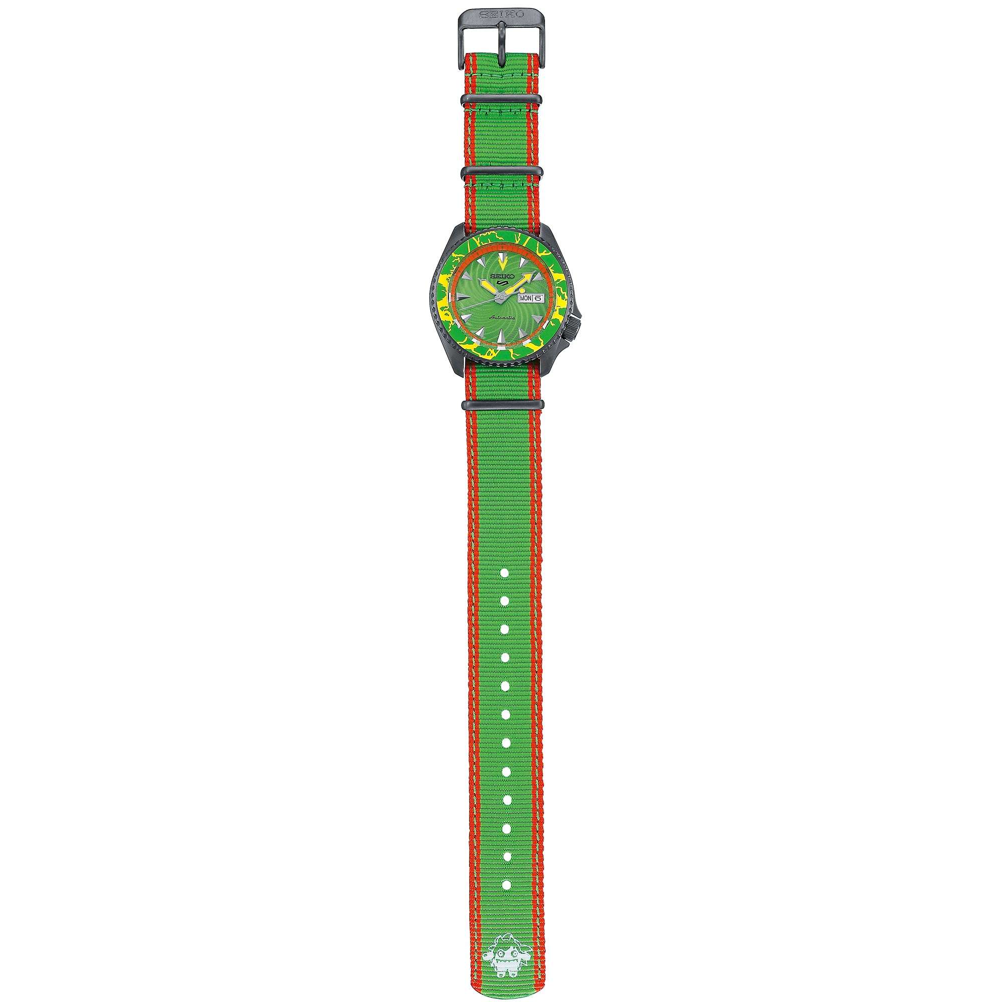 Seiko 5 Sports Street Fighter Blanka Grünes Zifferblatt Grünes Armband Automatik SRPF23K1